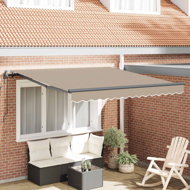 vidaXL Ausziehbare Markise Beige 300 x 250 cm Stoff und Aluminium