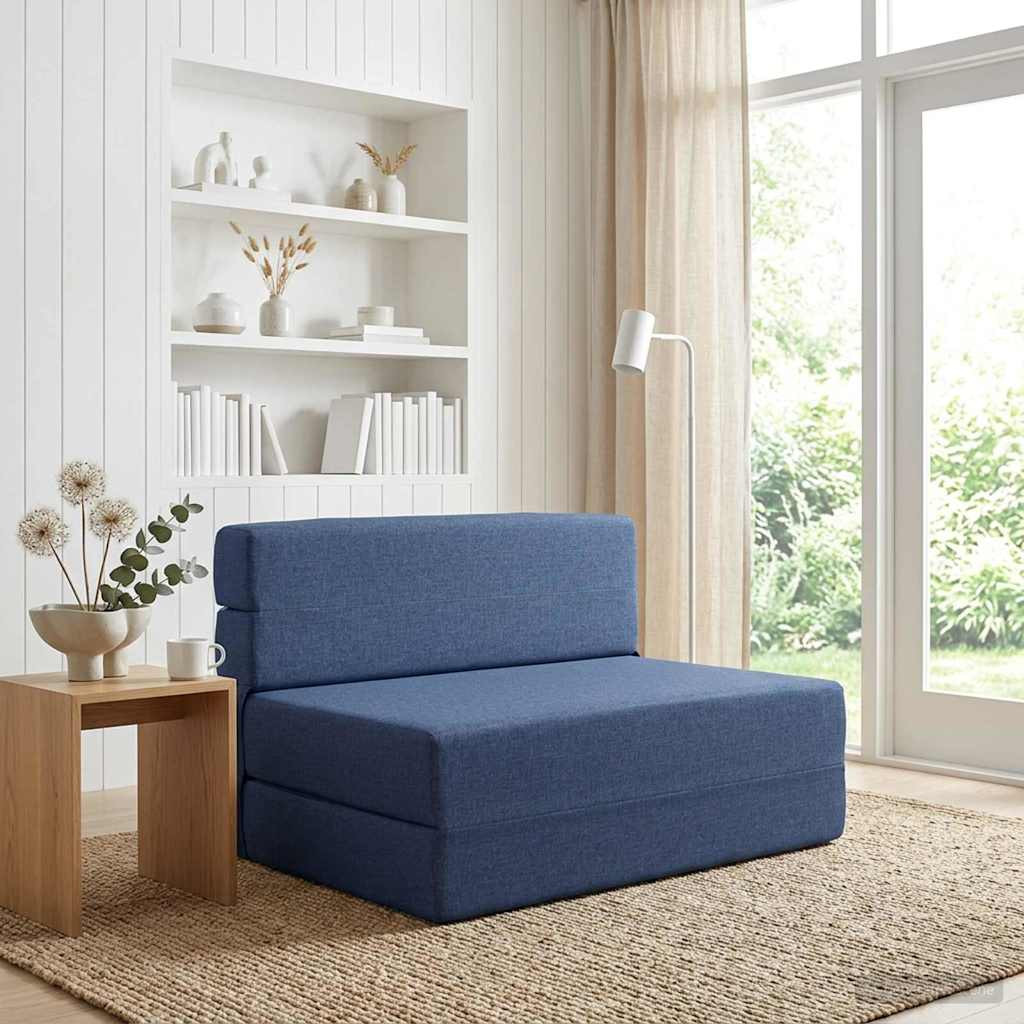 vidaXL Klappsofa Bett Blau 70 x 72 x 60 cm Stoff