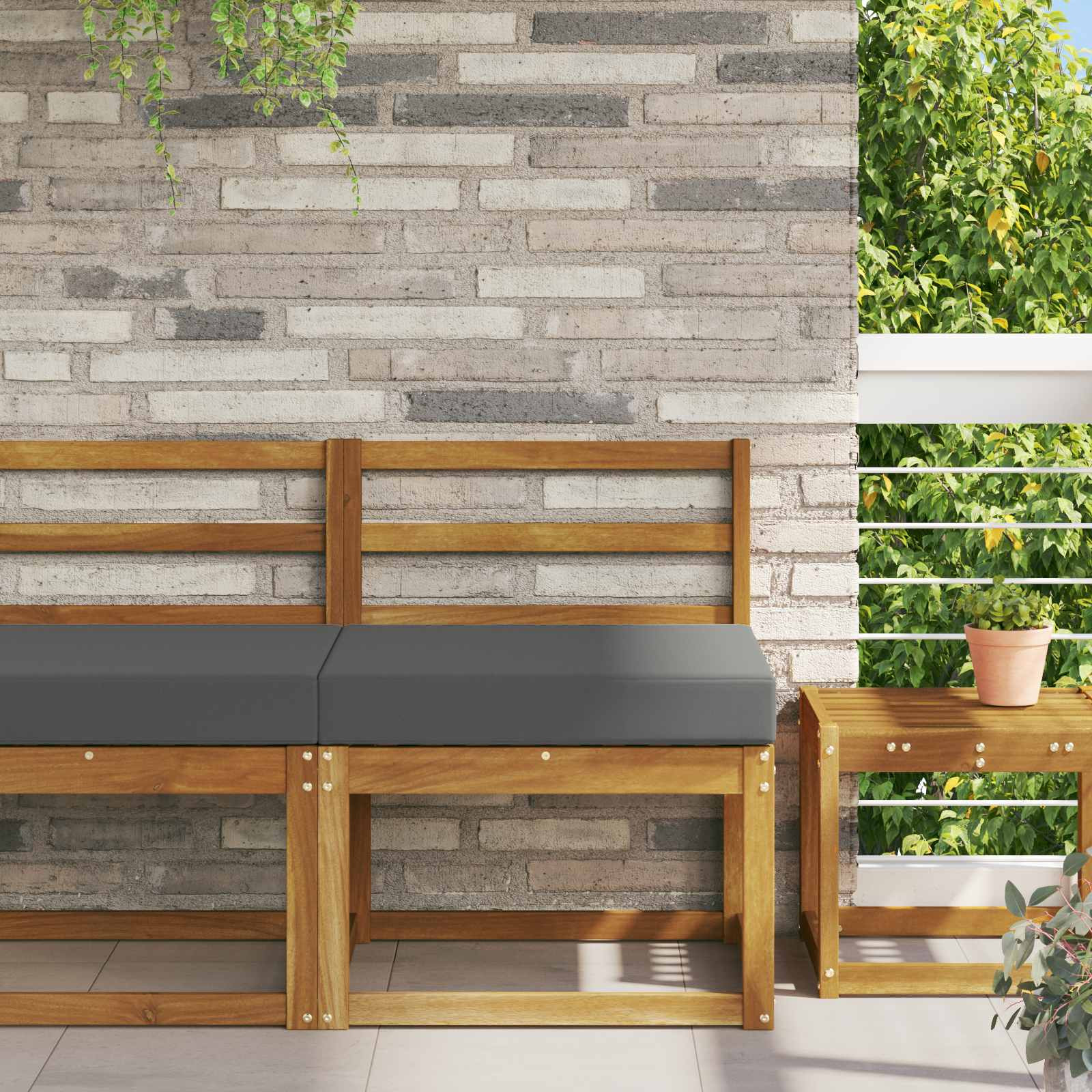 vidaXL Sofakissen für draußen Anthrazit 60 x 60 x 8 cm Polyester