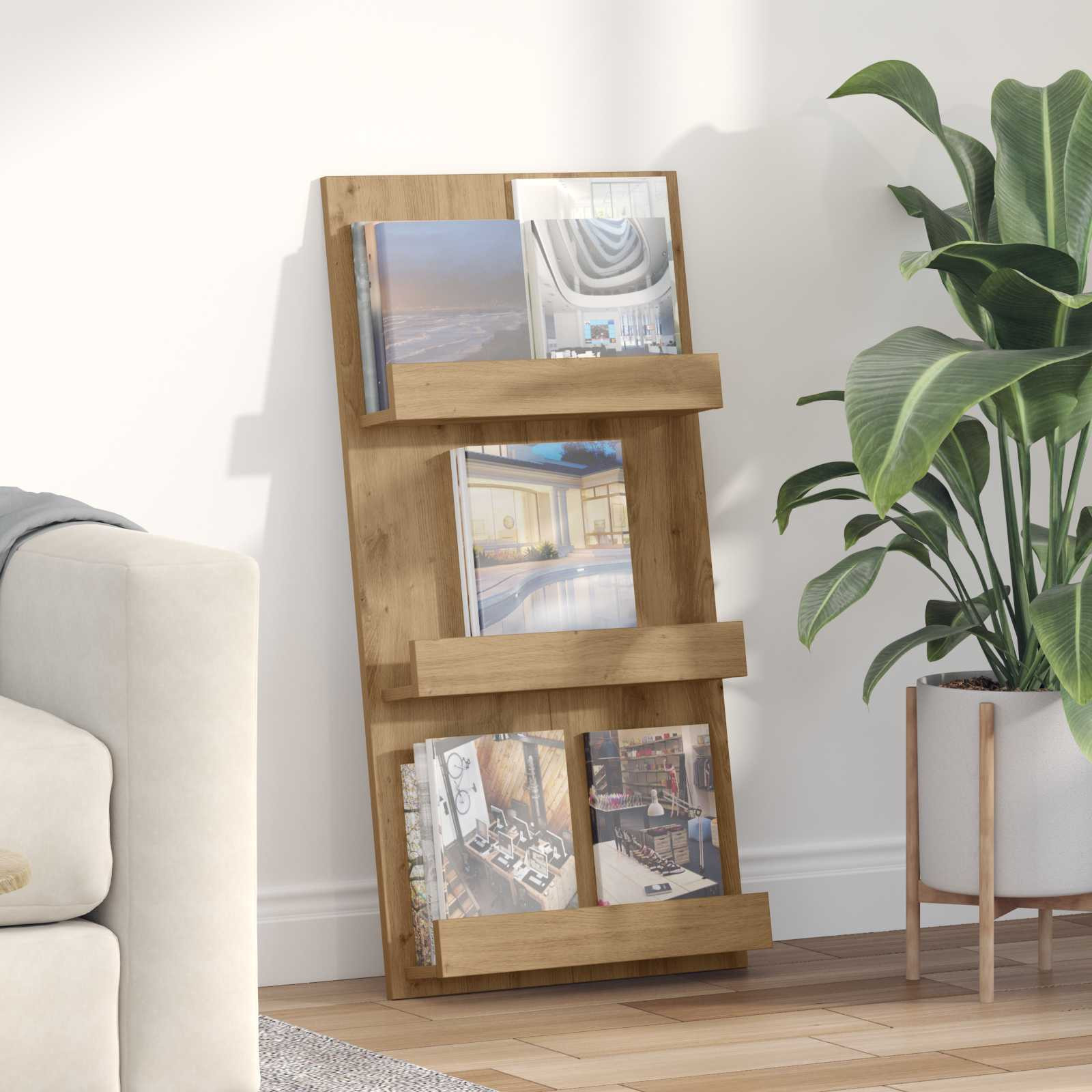 vidaXL Magazinregal Artisan-Eiche 51 x 11 x 102 cm Holzwerkstoff