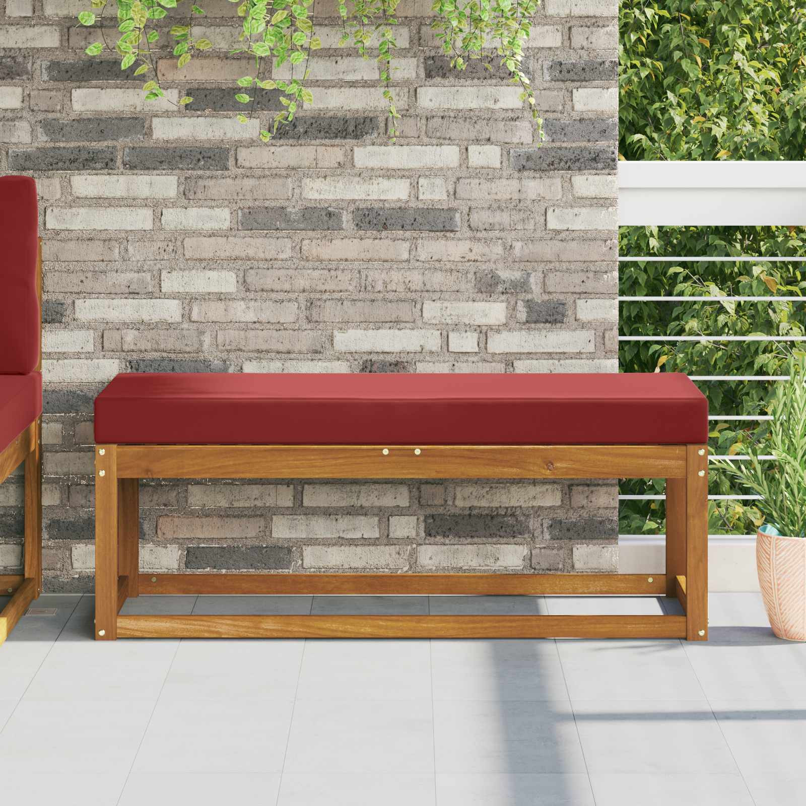 vidaXL Sitzkissen für Outdoor Weinrot 111,5 x 40 x 8 cm