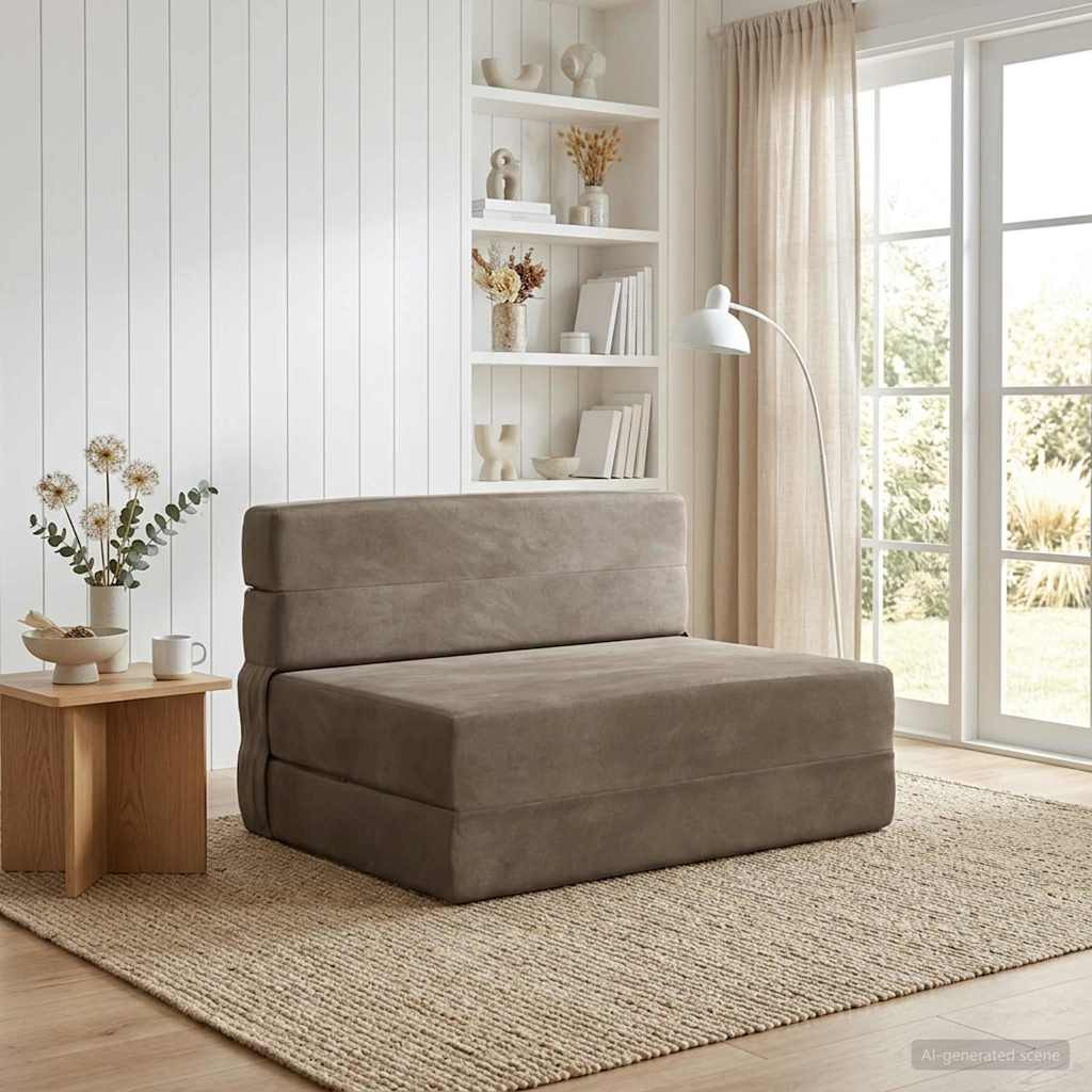 vidaXL Klappsofa Bett Hellgrau 70 x 72 x 60 cm Stoff