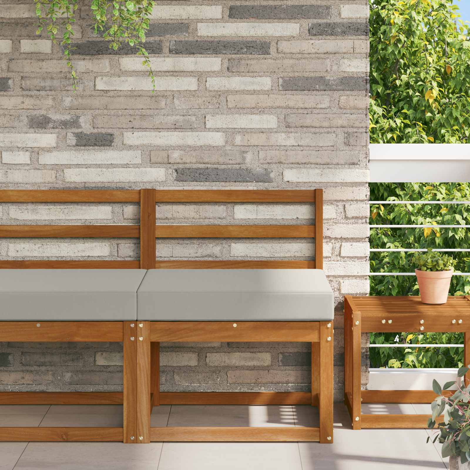 vidaXL Sofakissen für draußen Grau 60 x 60 x 8 cm Polyester