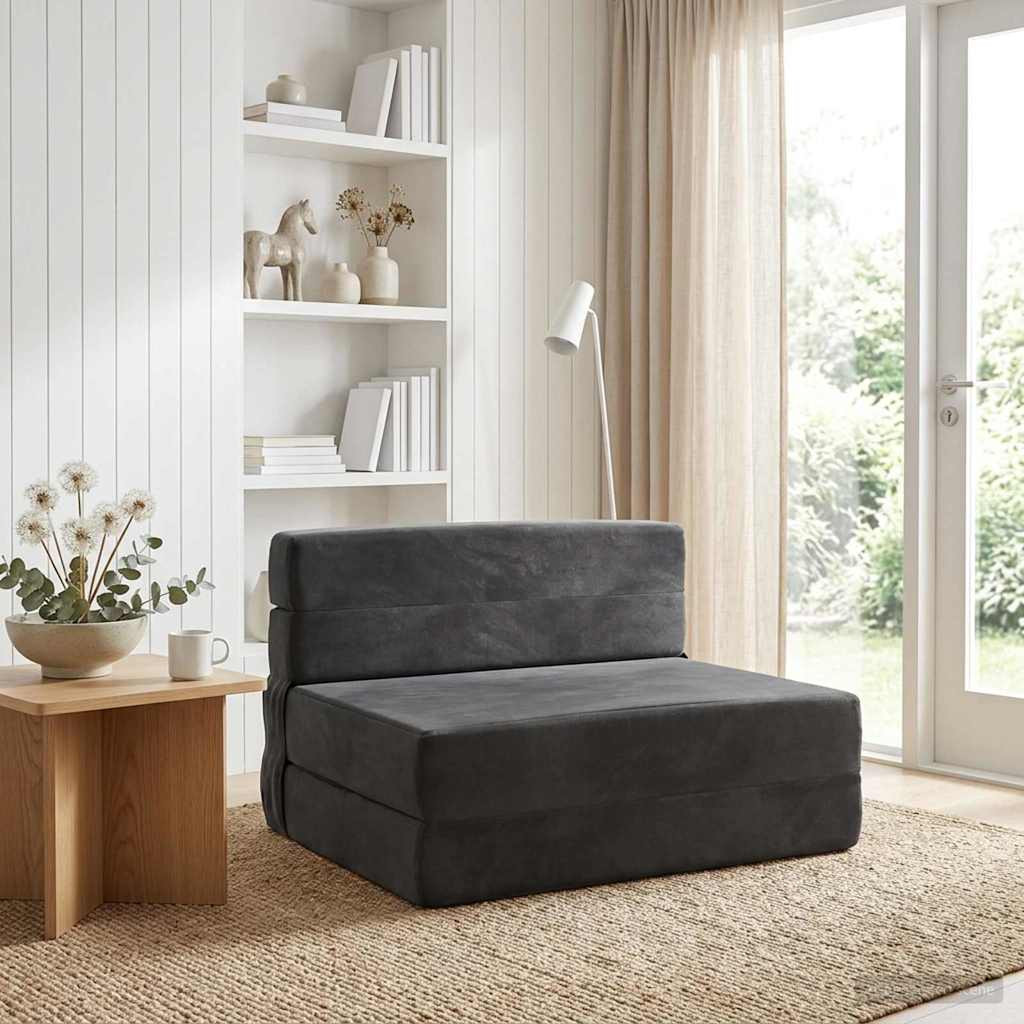 vidaXL Klappsofa Bett Dunkelgrau 70 x 72 x 60 cm Stoff