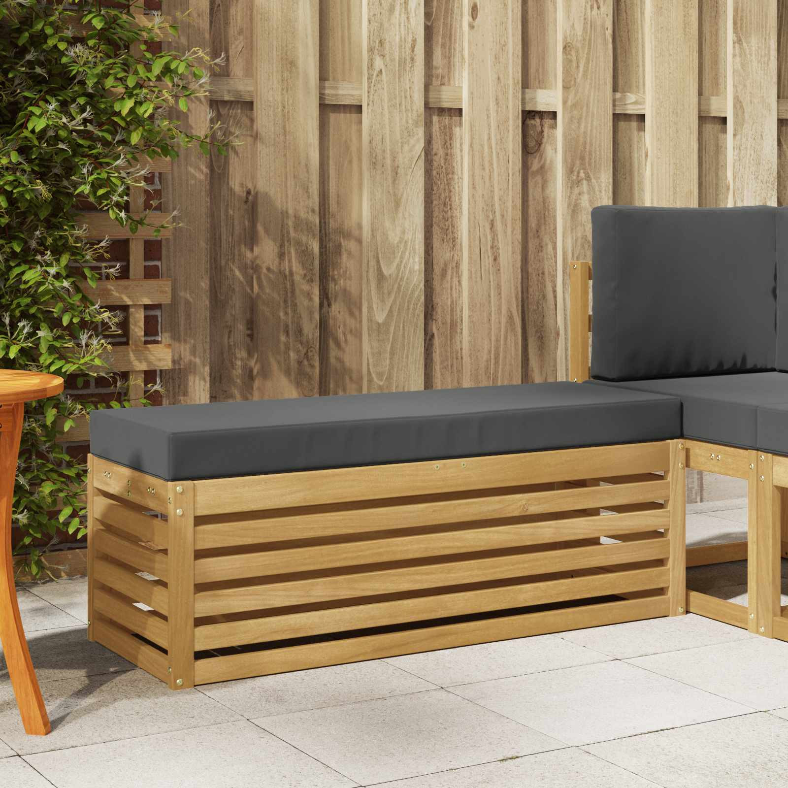 vidaXL Outdoor-Sofagarnitur Weiß und Anthrazit 115 x 43 x 45 cm