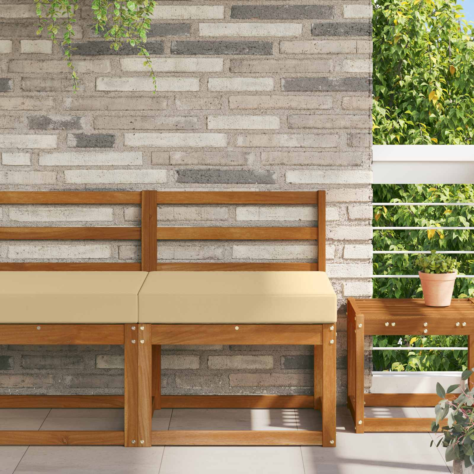 vidaXL Sofakissen für draußen Beige 60 x 60 x 8 cm Polyester