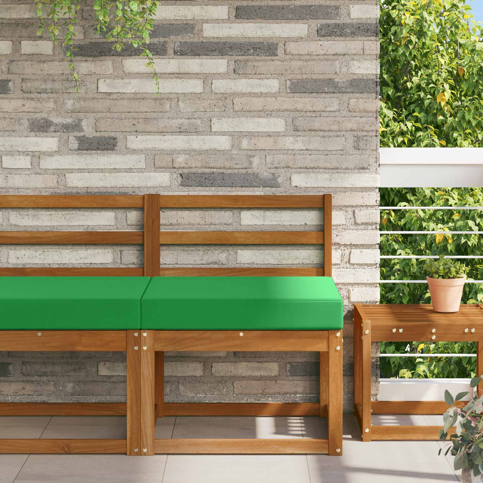 vidaXL Sofakissen für draußen Grün 60 x 60 x 8 cm Polyester
