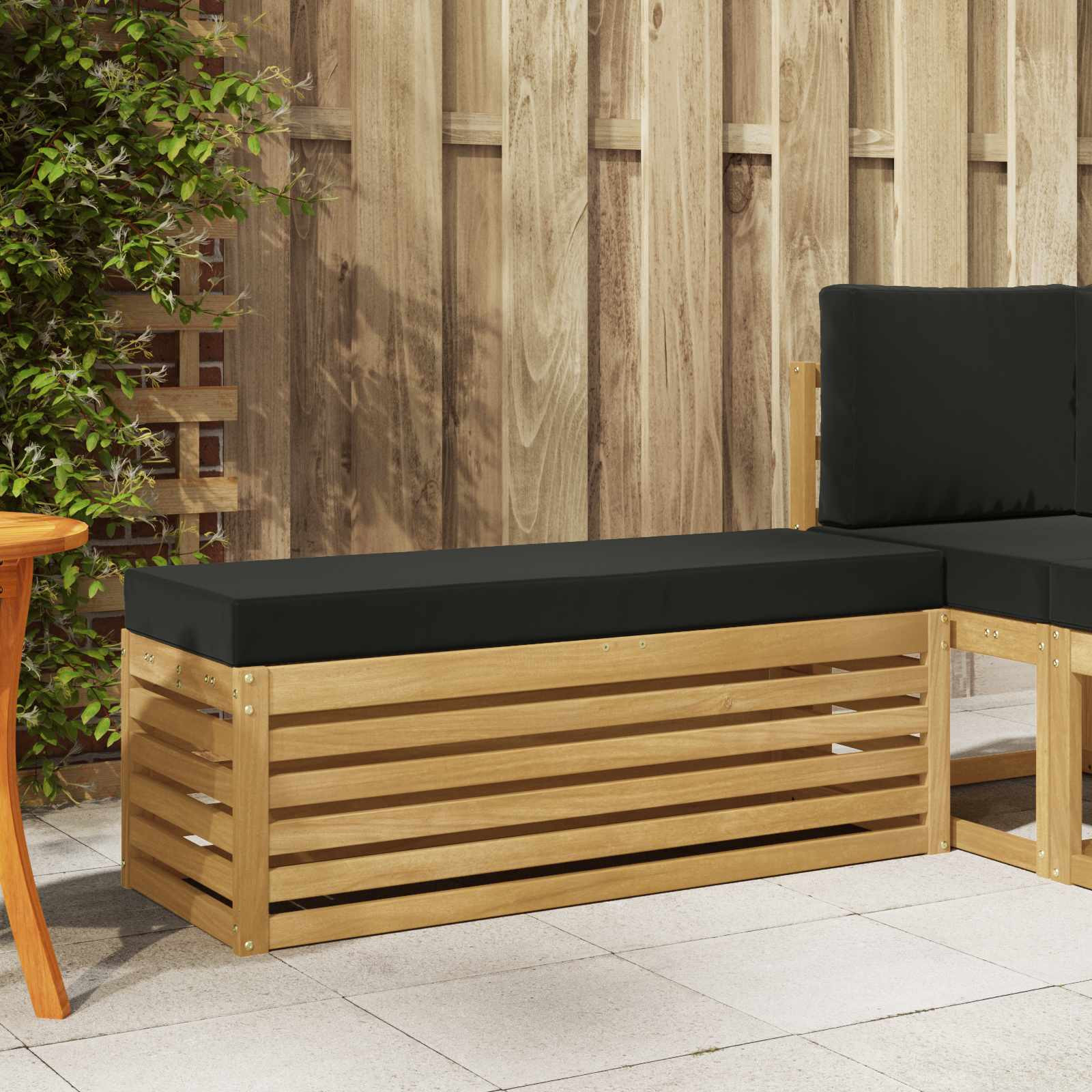 vidaXL Outdoor Hocker Bank Weiß 115 x 43 x 45 cm Massivholz Akazie