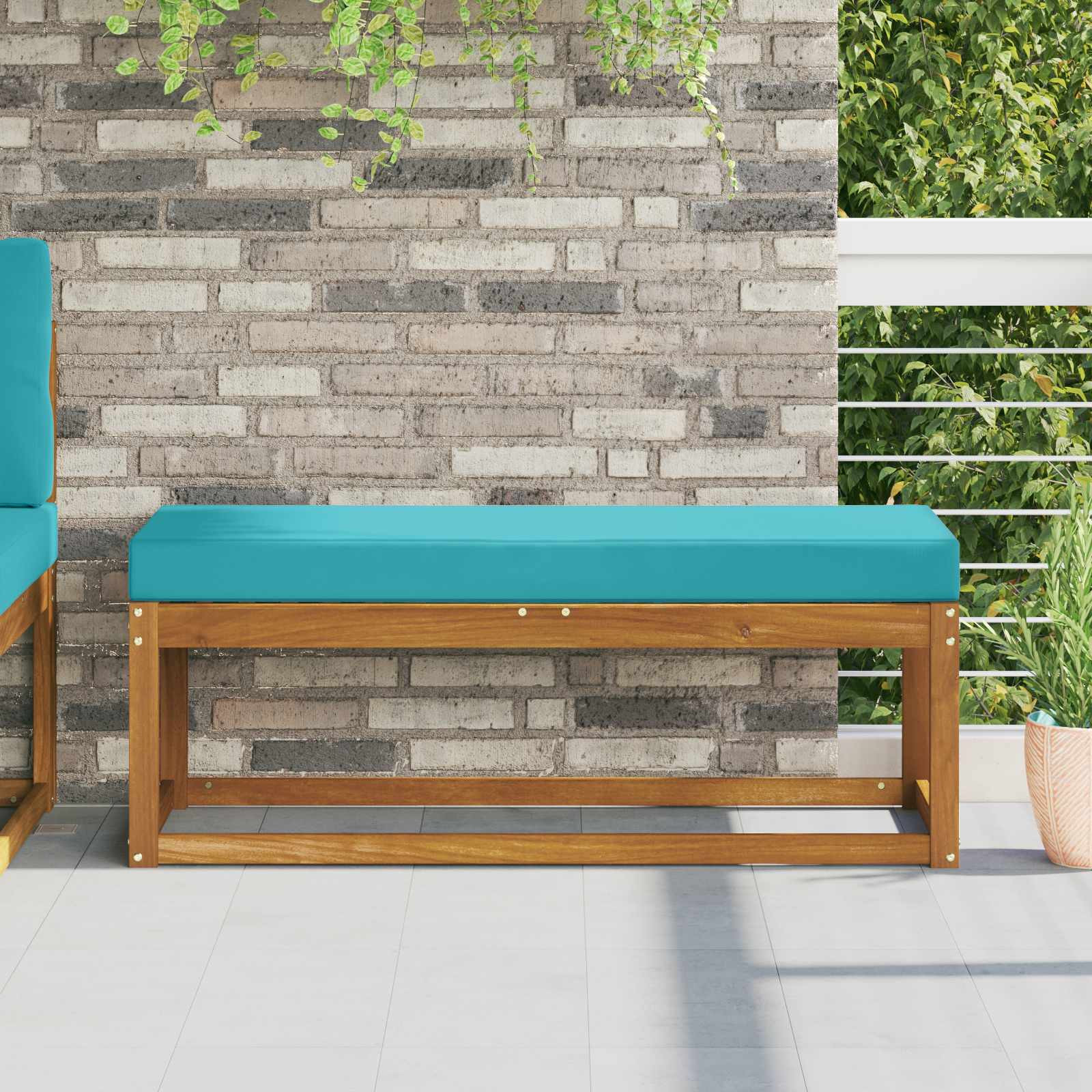 vidaXL Sitzkissen für Outdoor Türkis 111,5 x 40 x 8 cm 100 % Polyester