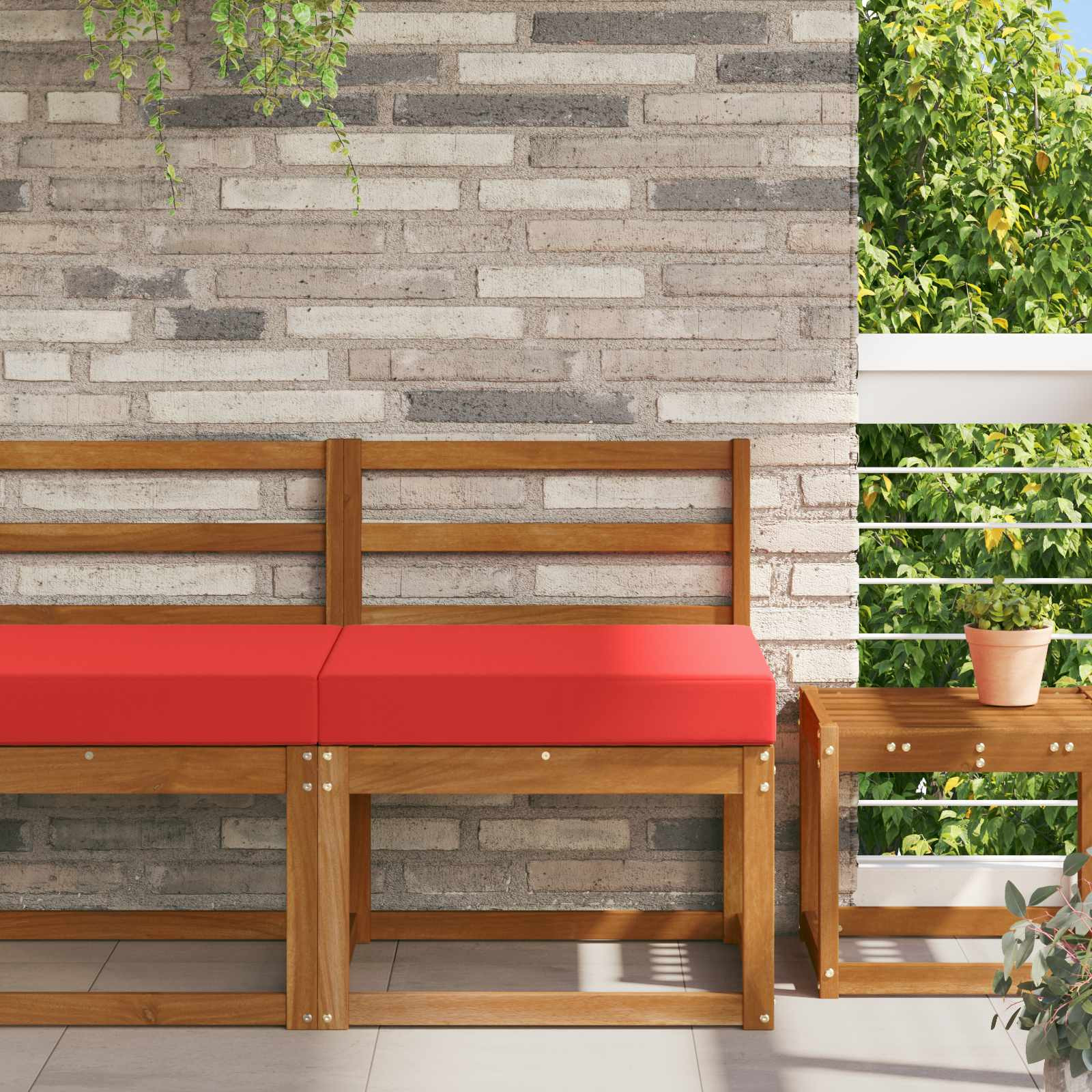 vidaXL Sofakissen für draußen Rot 60 x 60 x 8 cm Polyester