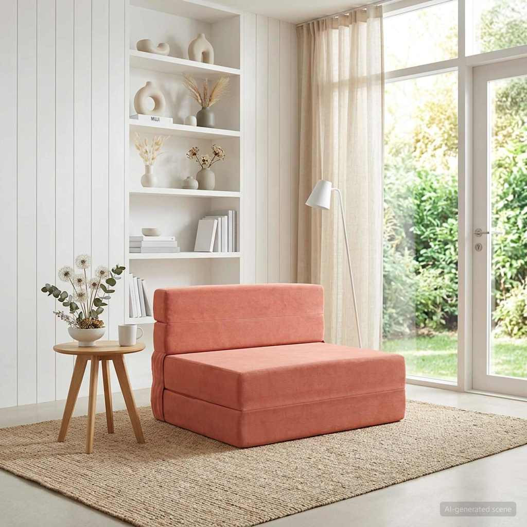 vidaXL Klappsofa Bett Rot-Orange 70 x 72 x 60 cm Stoff