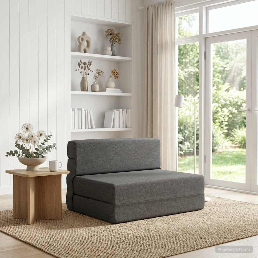 vidaXL Klappsofa Bett Hellgrau 70 x 80 x 60 cm Stoff