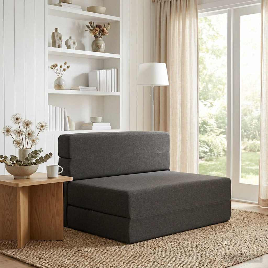 vidaXL Klappsofa Bett Dunkelgrau 70 x 80 x 60 cm Stoff