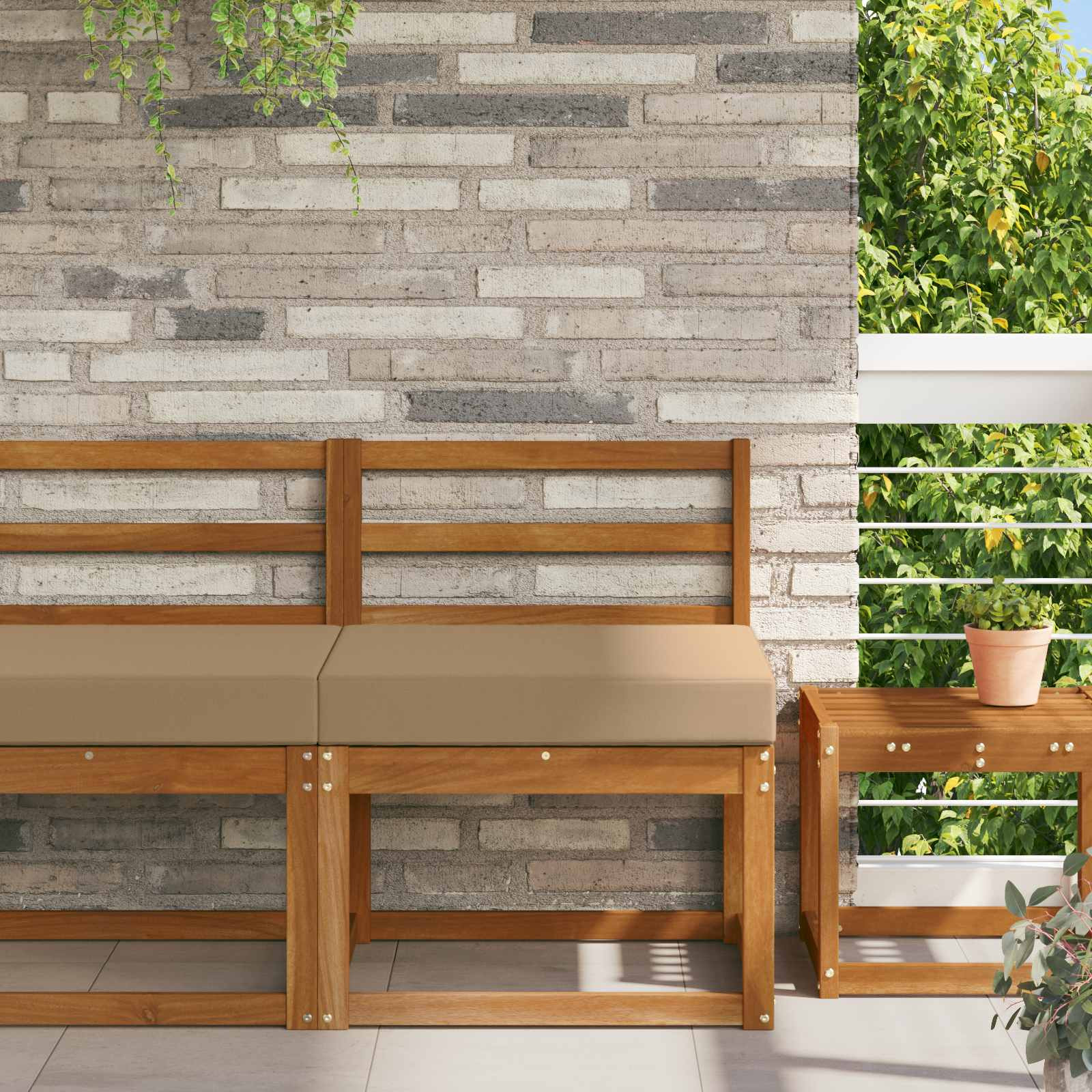 vidaXL Sofakissen für draußen Taupe 60 x 60 x 8 cm Polyester