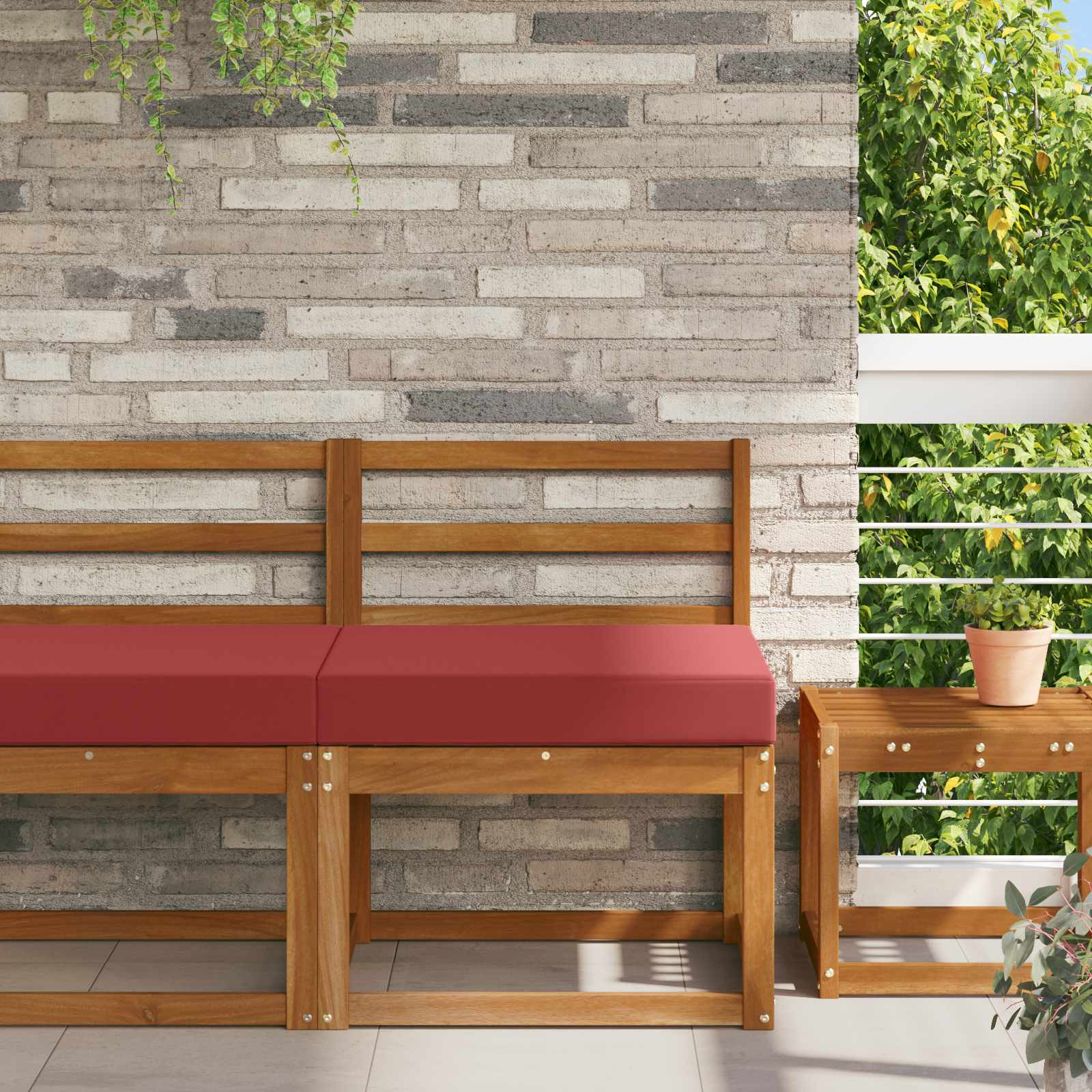 vidaXL Sofakissen für draußen Weinrot 60 x 60 x 8 cm Polyester