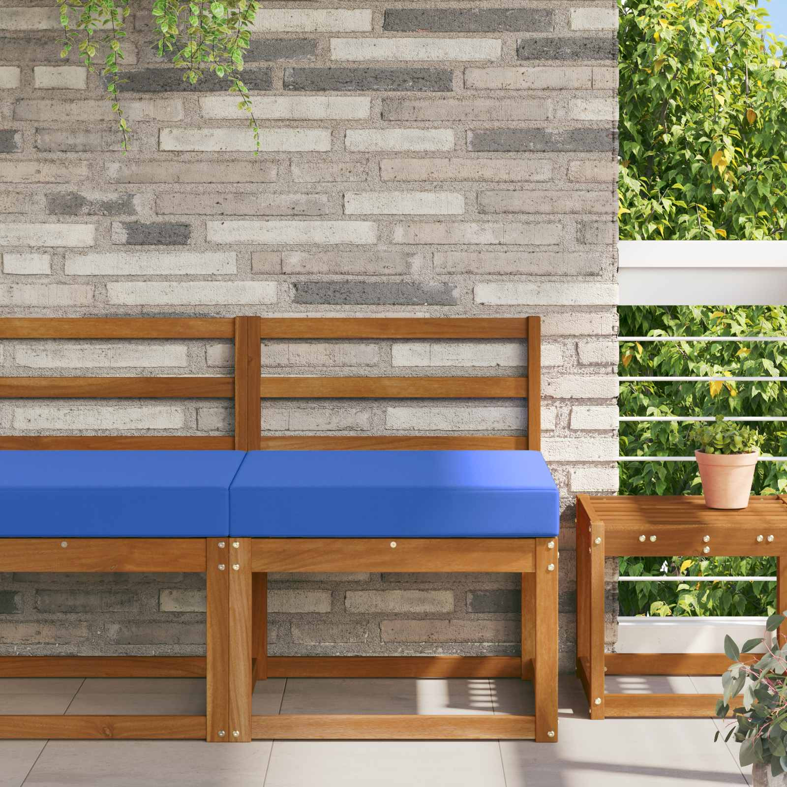 vidaXL Sofakissen für draußen Königsblau 60 x 60 x 8 cm Polyester