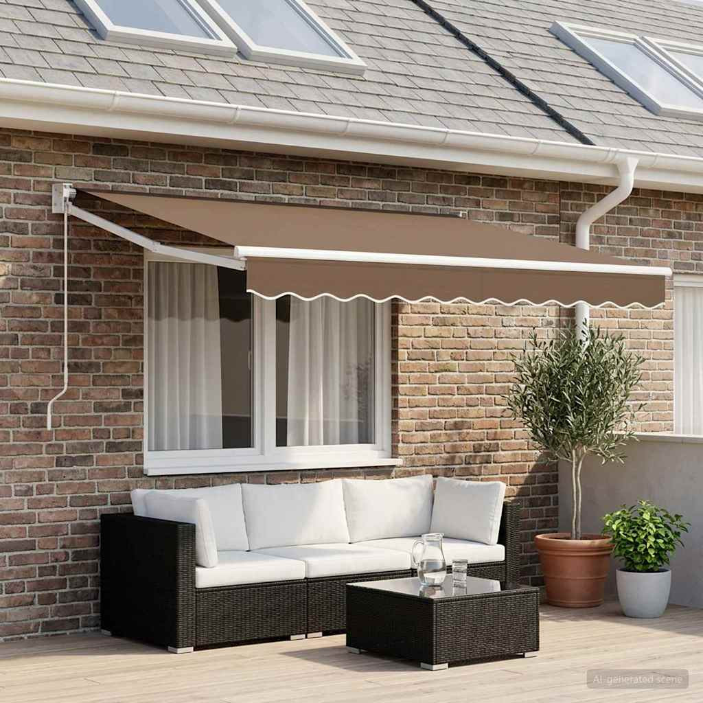 vidaXL Markisenersatzstoff Taupe 236 x 195 cm Polyester