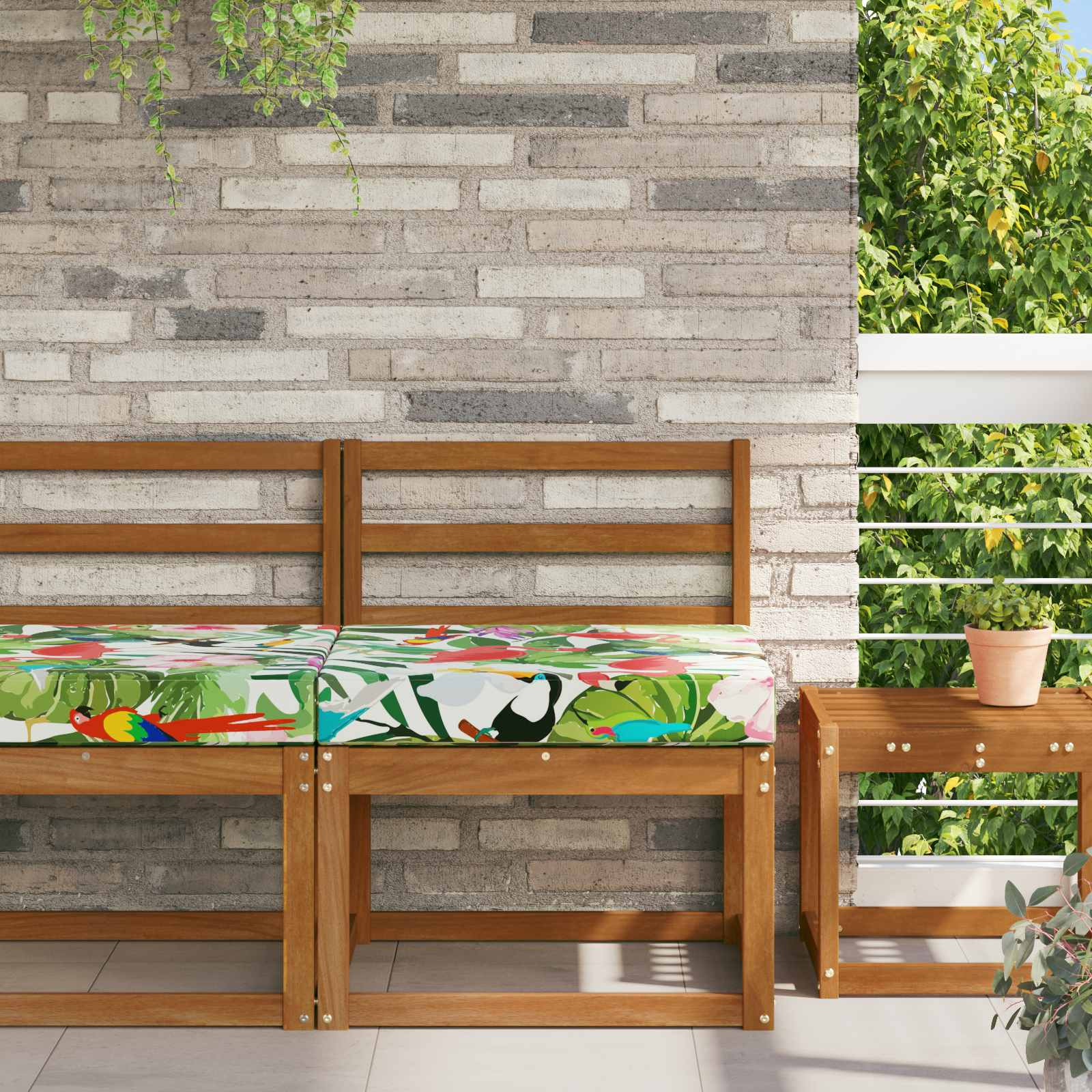 vidaXL Sofakissen für draußen Bunt 60 x 60 x 8 cm Polyester