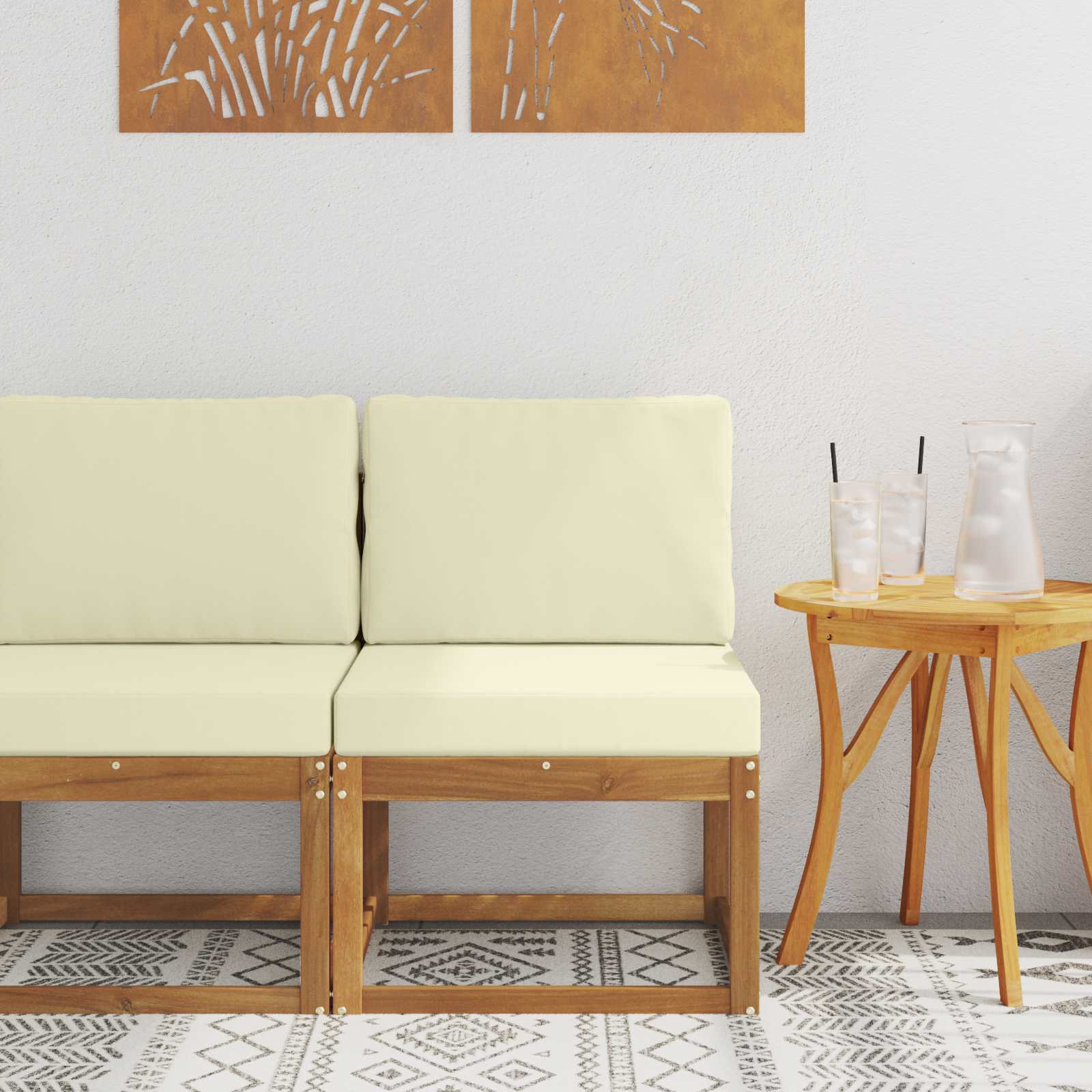 vidaXL Outdoor Mittelsofa Massivholz Akazie