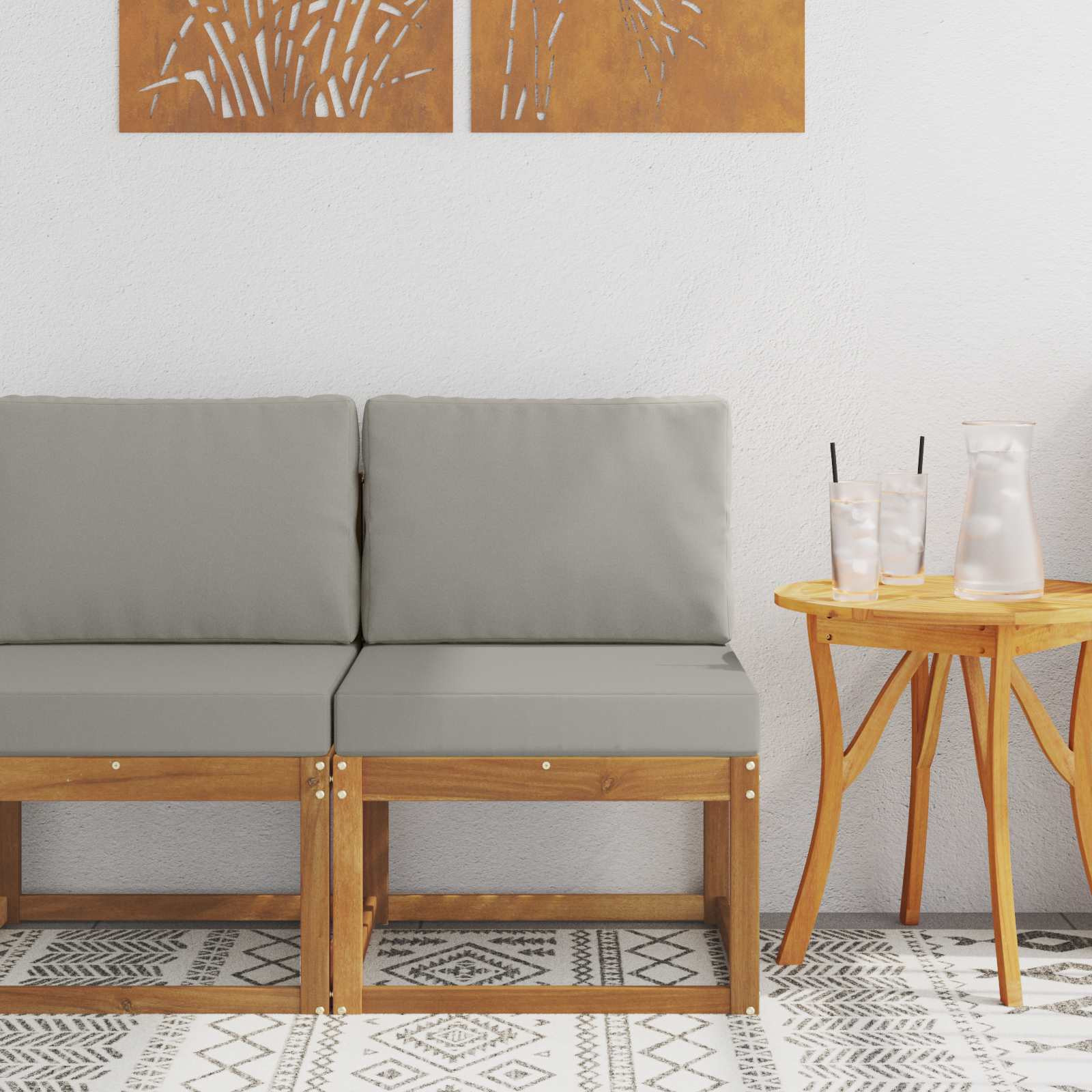 vidaXL Outdoor Mittelsofa Massivholz Akazie