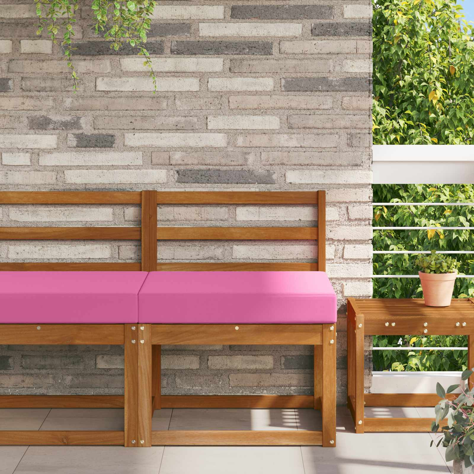 vidaXL Sofakissen für draußen Rosa 60 x 60 x 8 cm Polyester