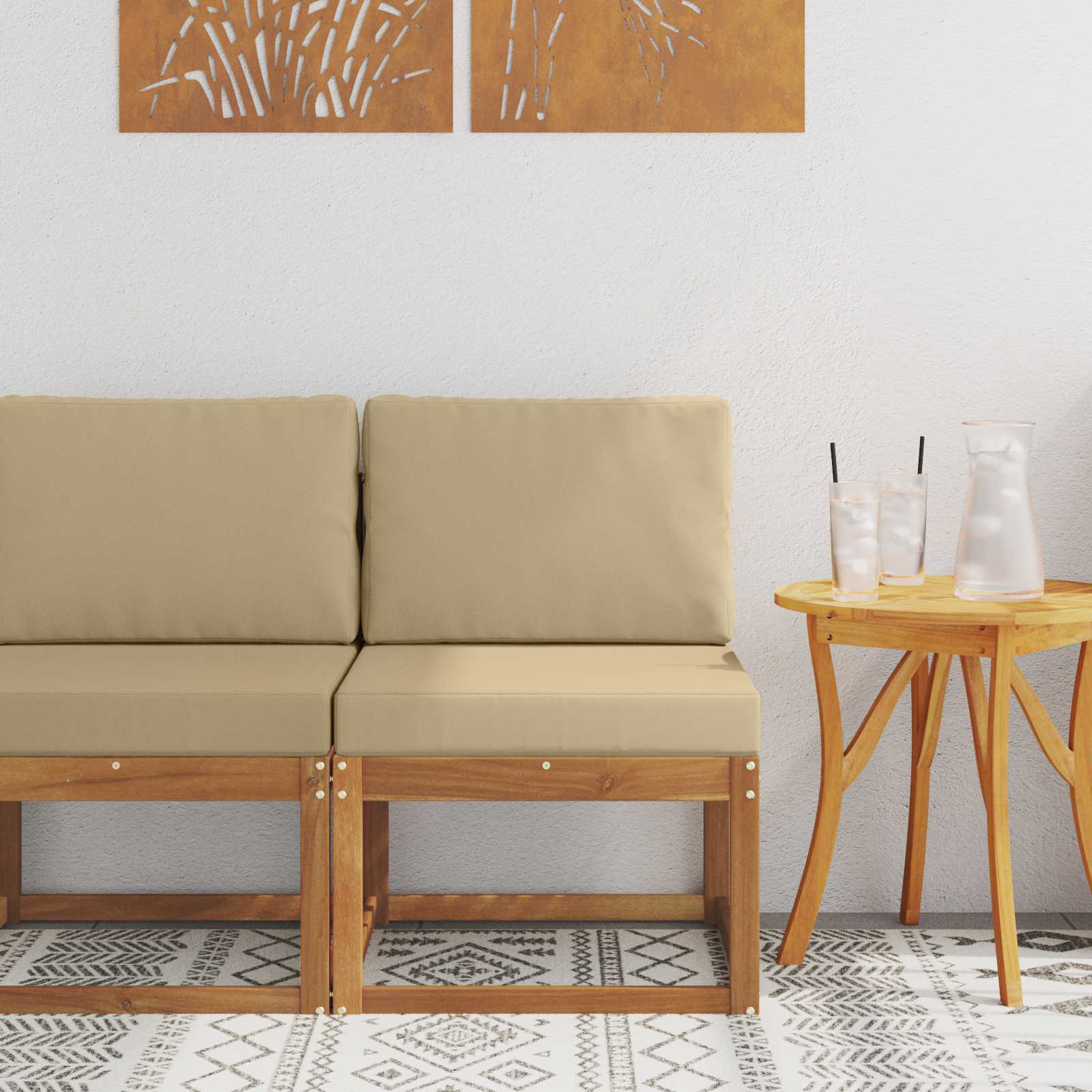 vidaXL Outdoor Mittelsofa Massivholz Akazie