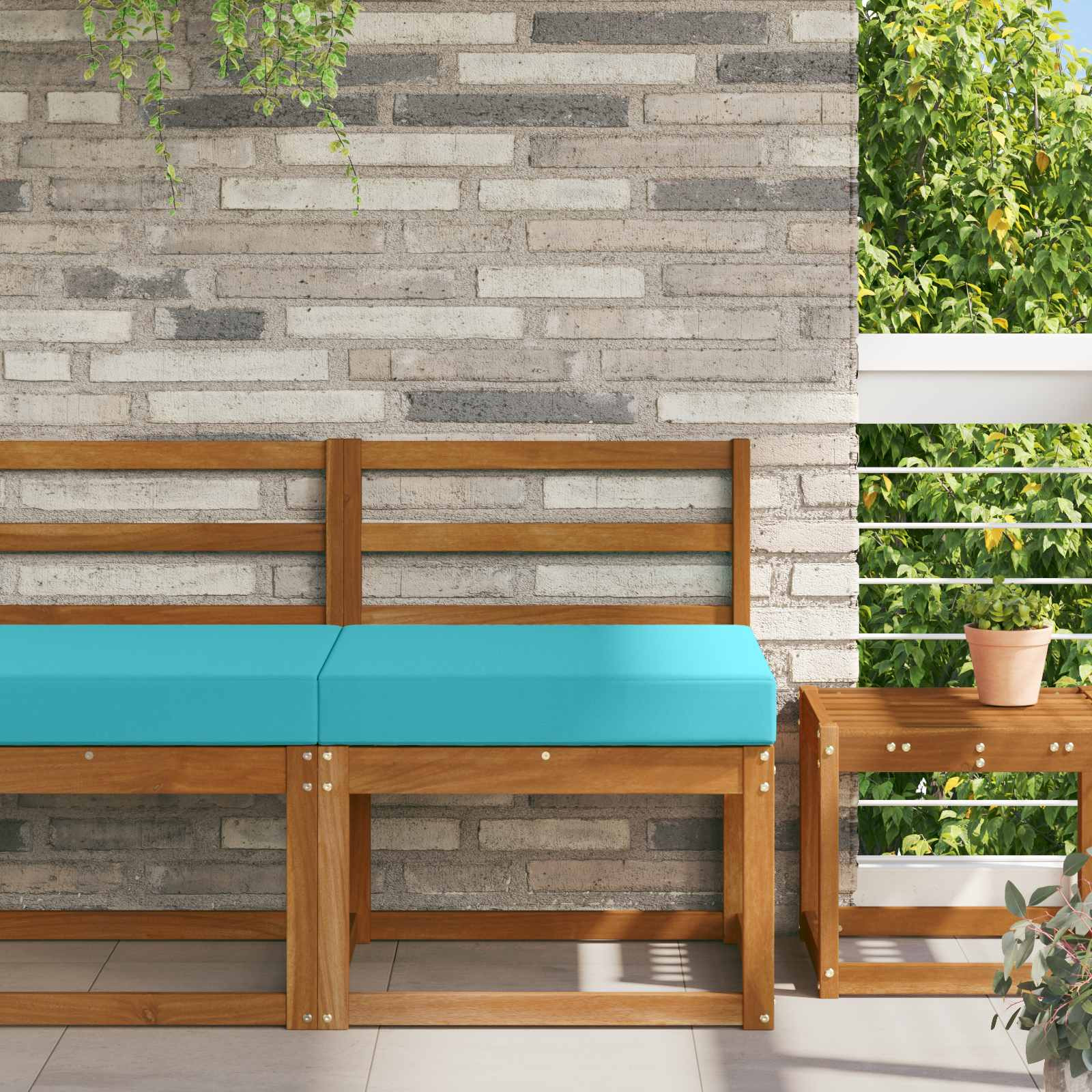 vidaXL Sofakissen für draußen Türkis 60 x 60 x 8 cm Polyester