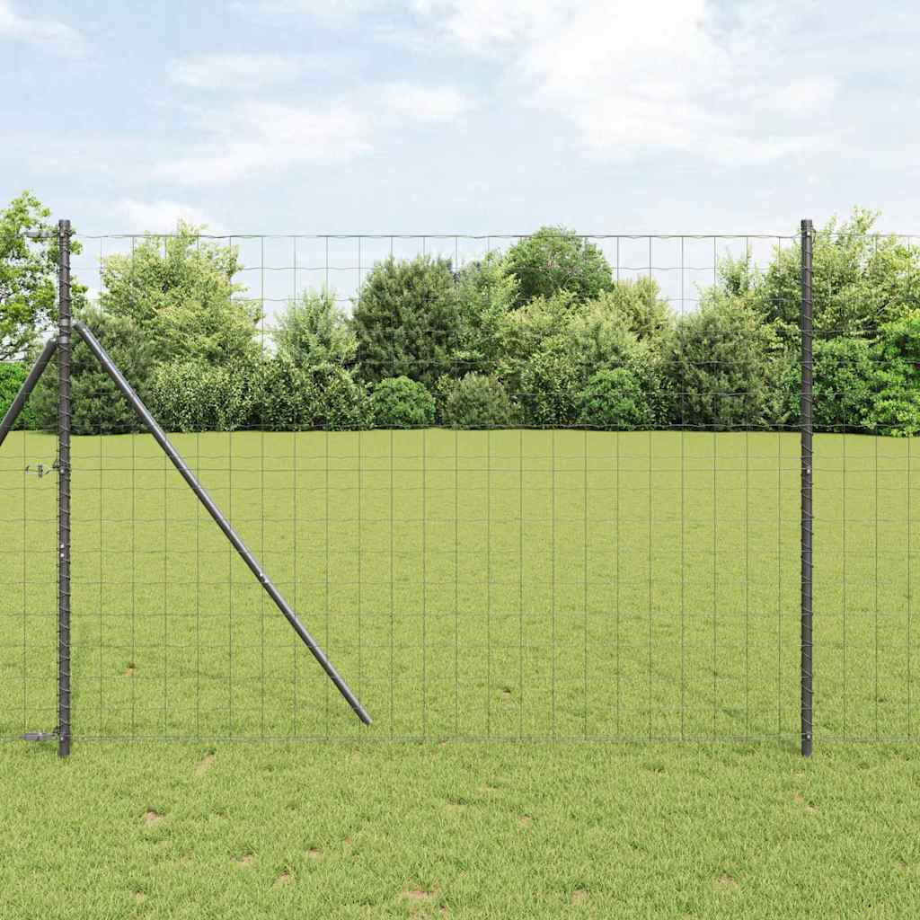 vidaXL Bodenmontierter Euro-Zaun 10 x 1,6 m PVC-beschichteter Stahl