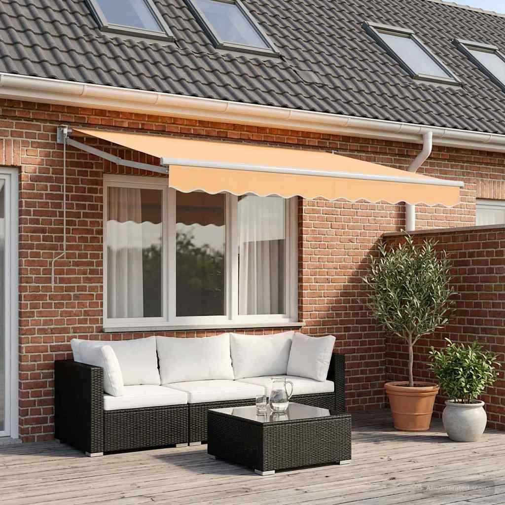 vidaXL Markisenersatzstoff Sand 329 x 195 cm Polyester
