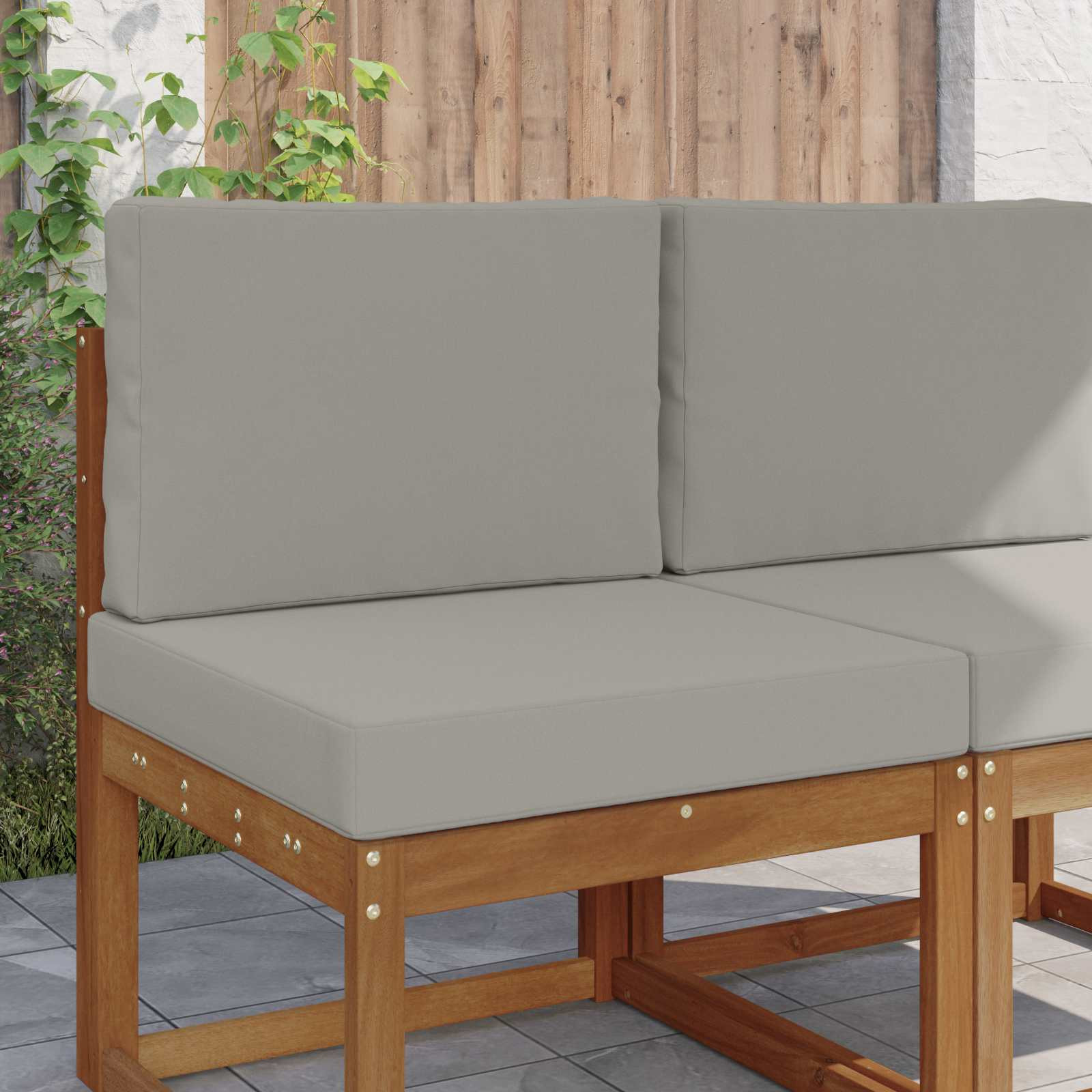 vidaXL Sofakissen für draußen 2 pcs Grau Polyester