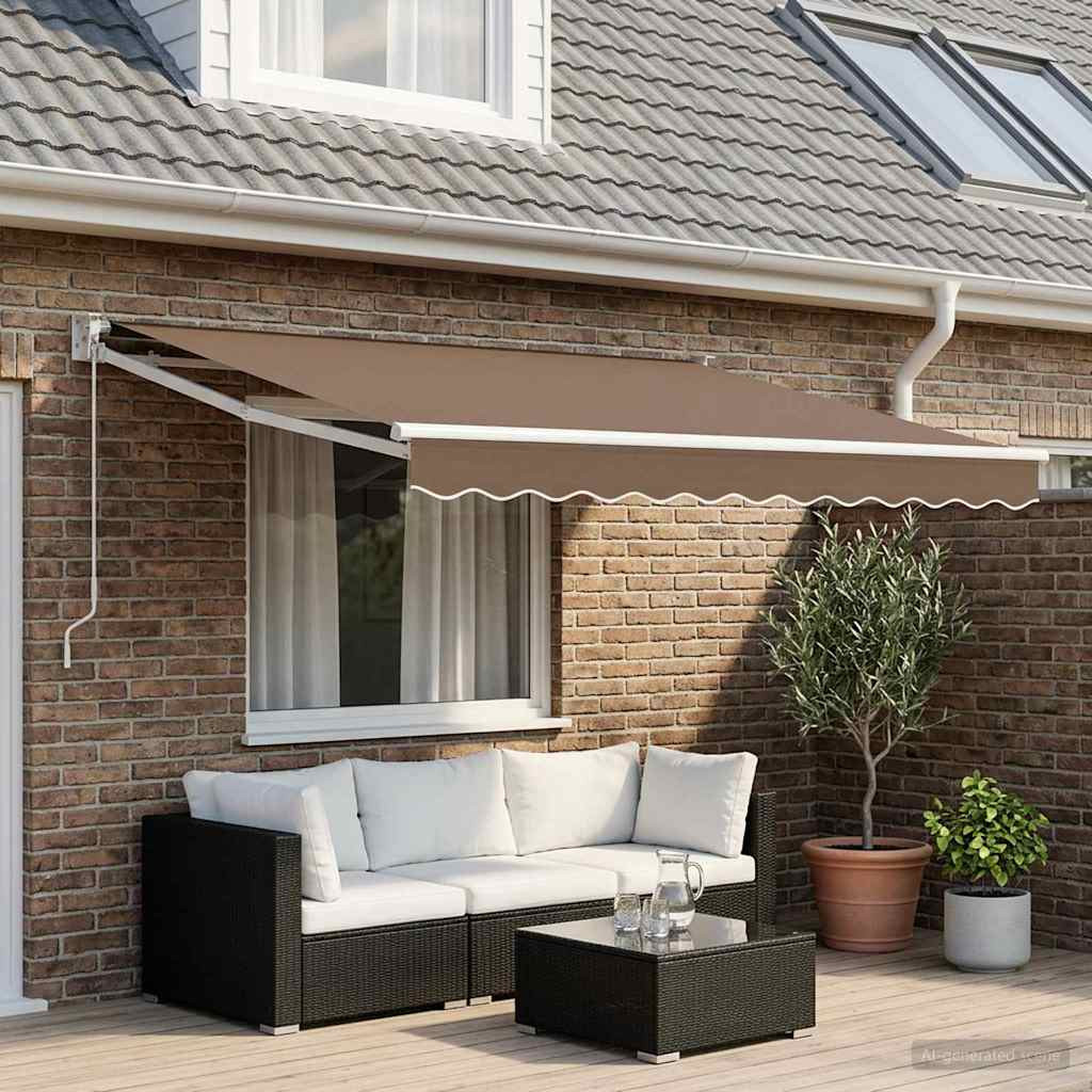 vidaXL Markisenersatzstoff Taupe 329 x 195 cm Polyester