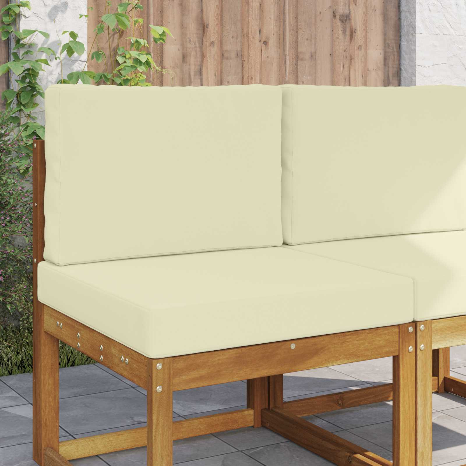 vidaXL Sofakissen für draußen 2 pcs Creme Polyester