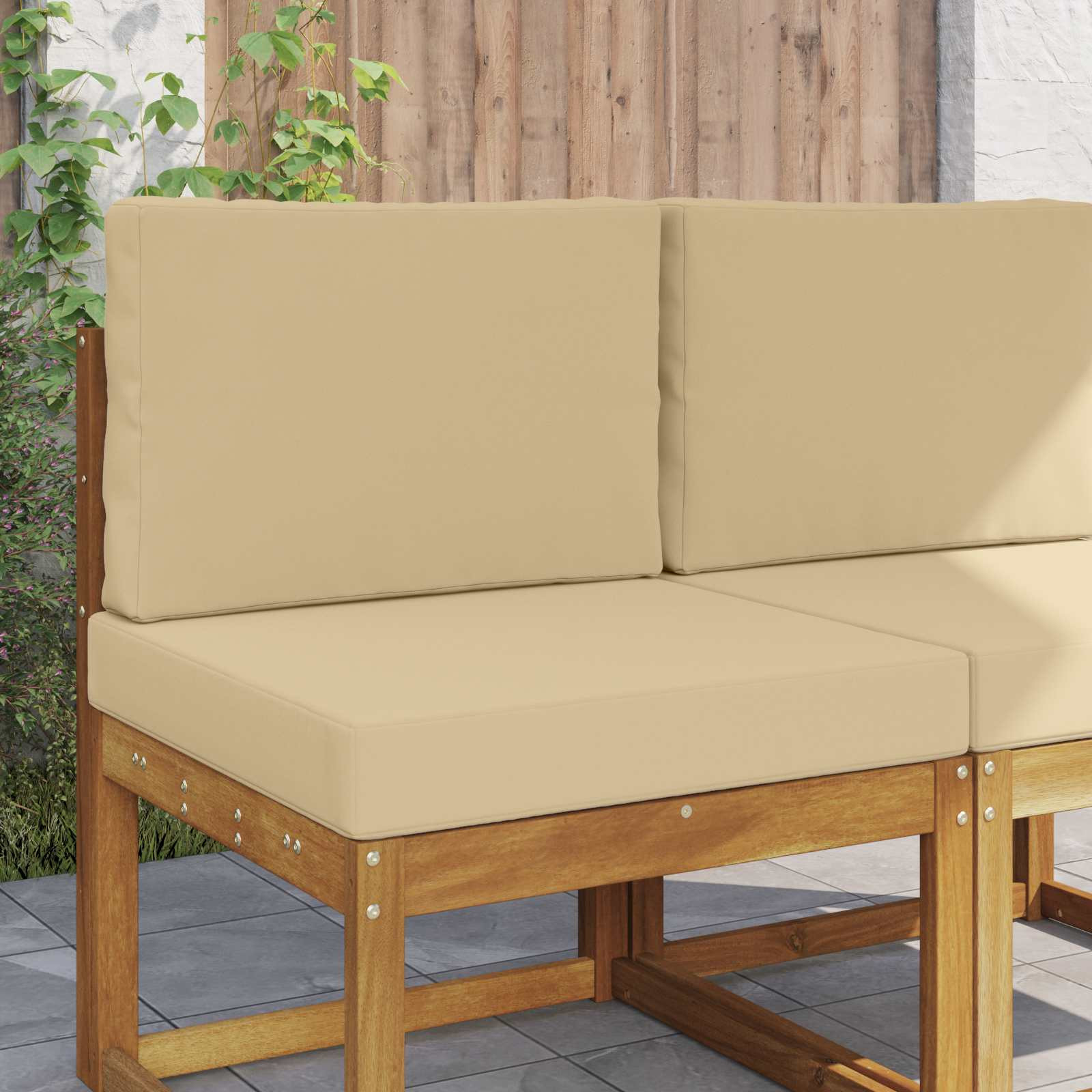 vidaXL Sofakissen für draußen 2 pcs Beige Polyester