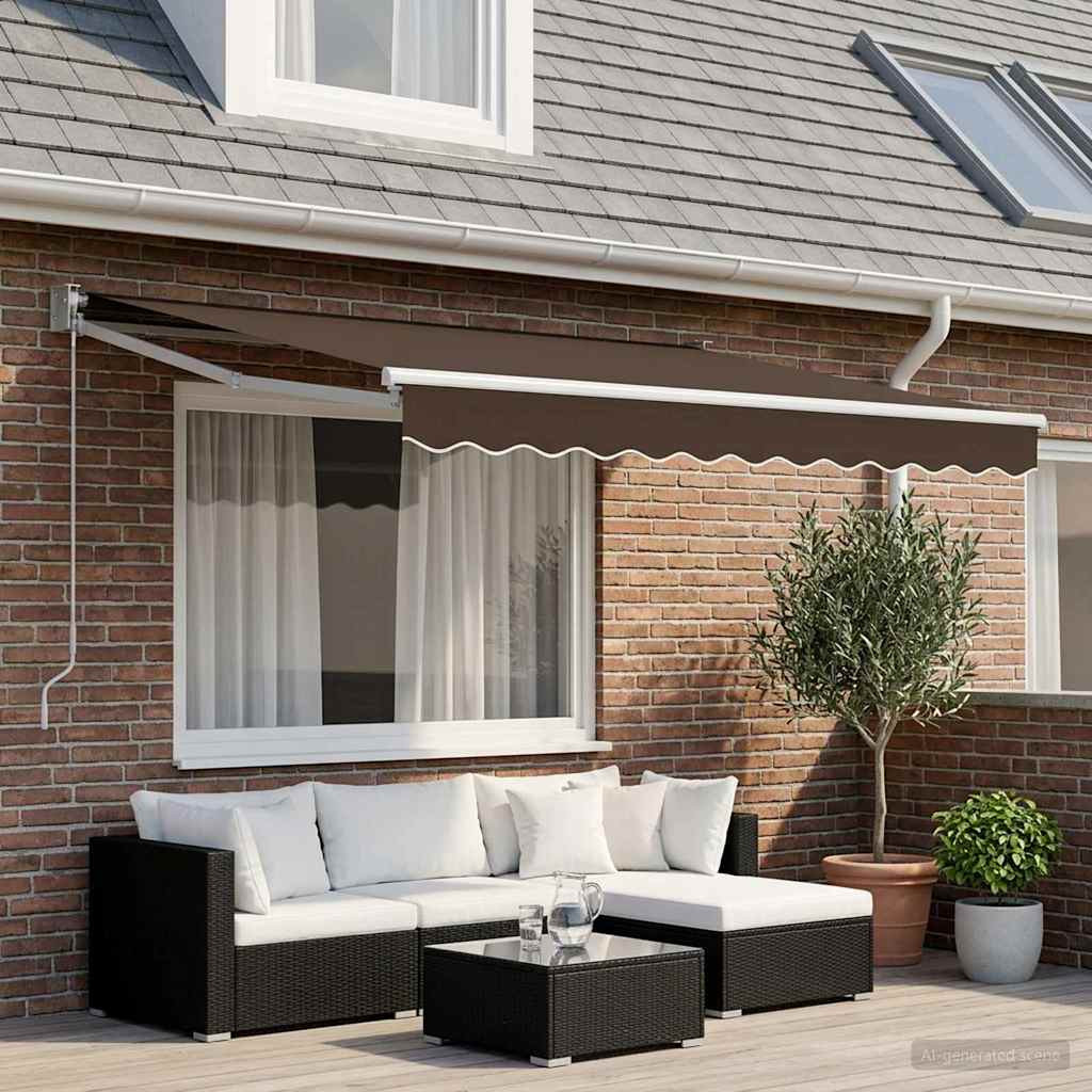 vidaXL Markisenersatzstoff Taupe 381 x 195 cm Polyester