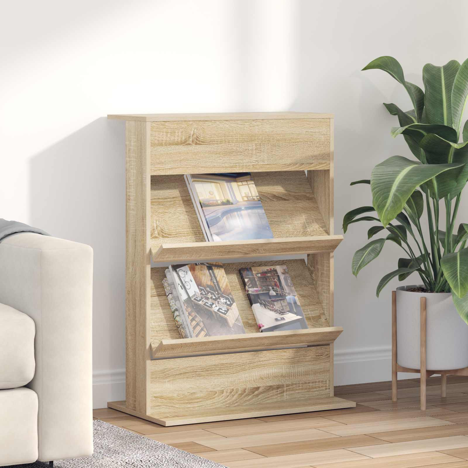 vidaXL Magazinregal Sonoma-Eiche 70 x 41 x 96 cm Holzwerkstoff