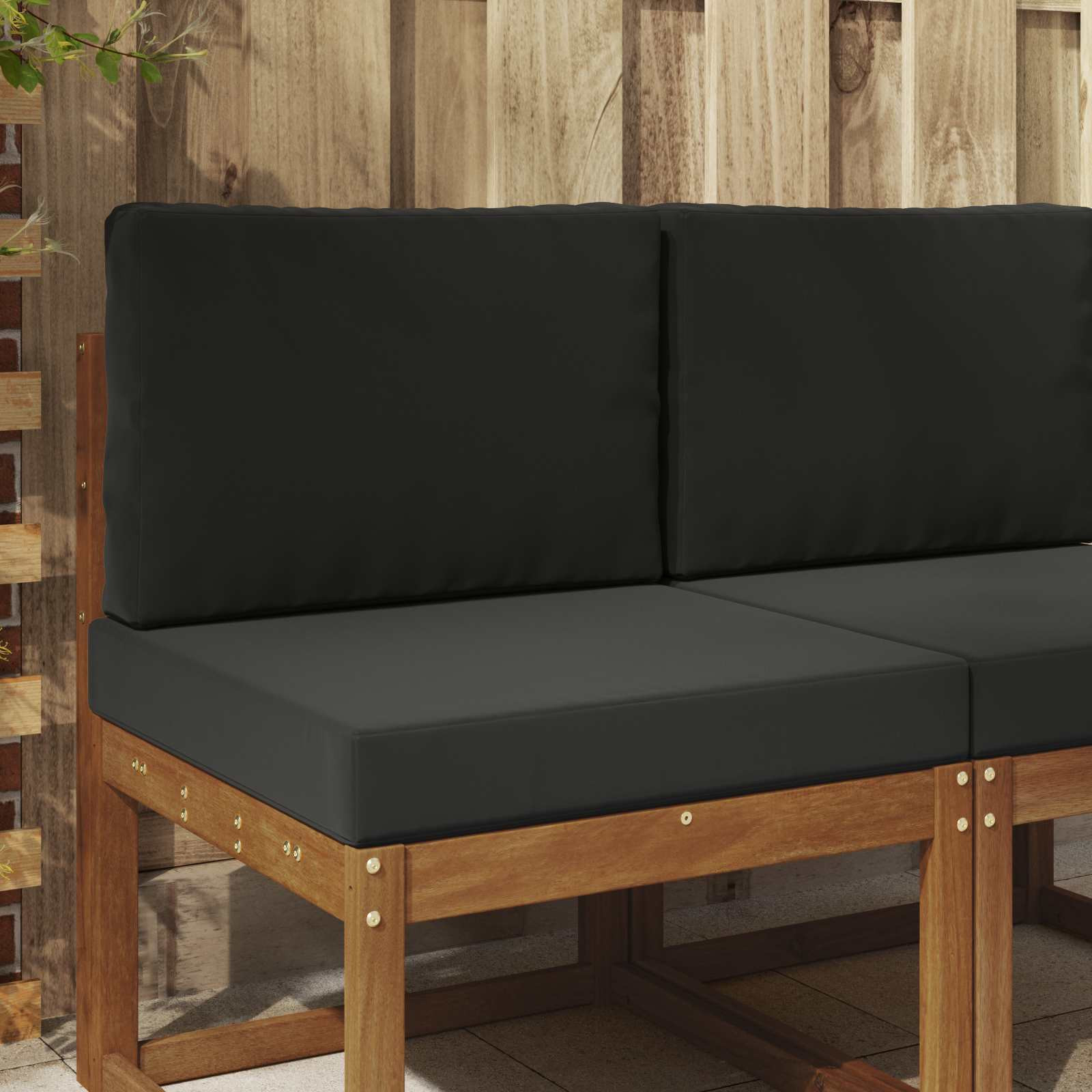 vidaXL Sofakissen für draußen 2 pcs Schwarz Polyester