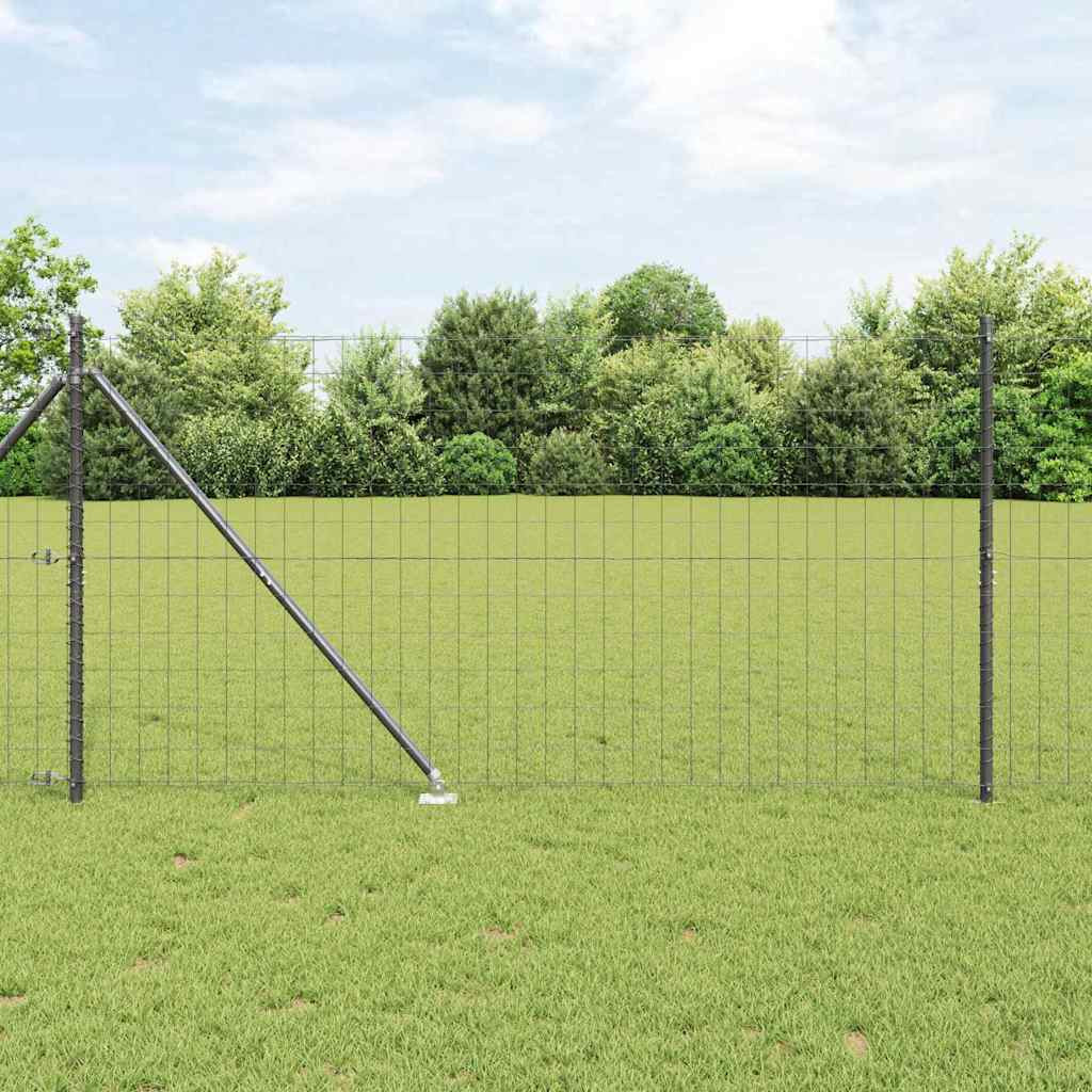 vidaXL Euro-Zaun mit Stacheln 10 x 1,2 m PVC-beschichteter Stahl Grau