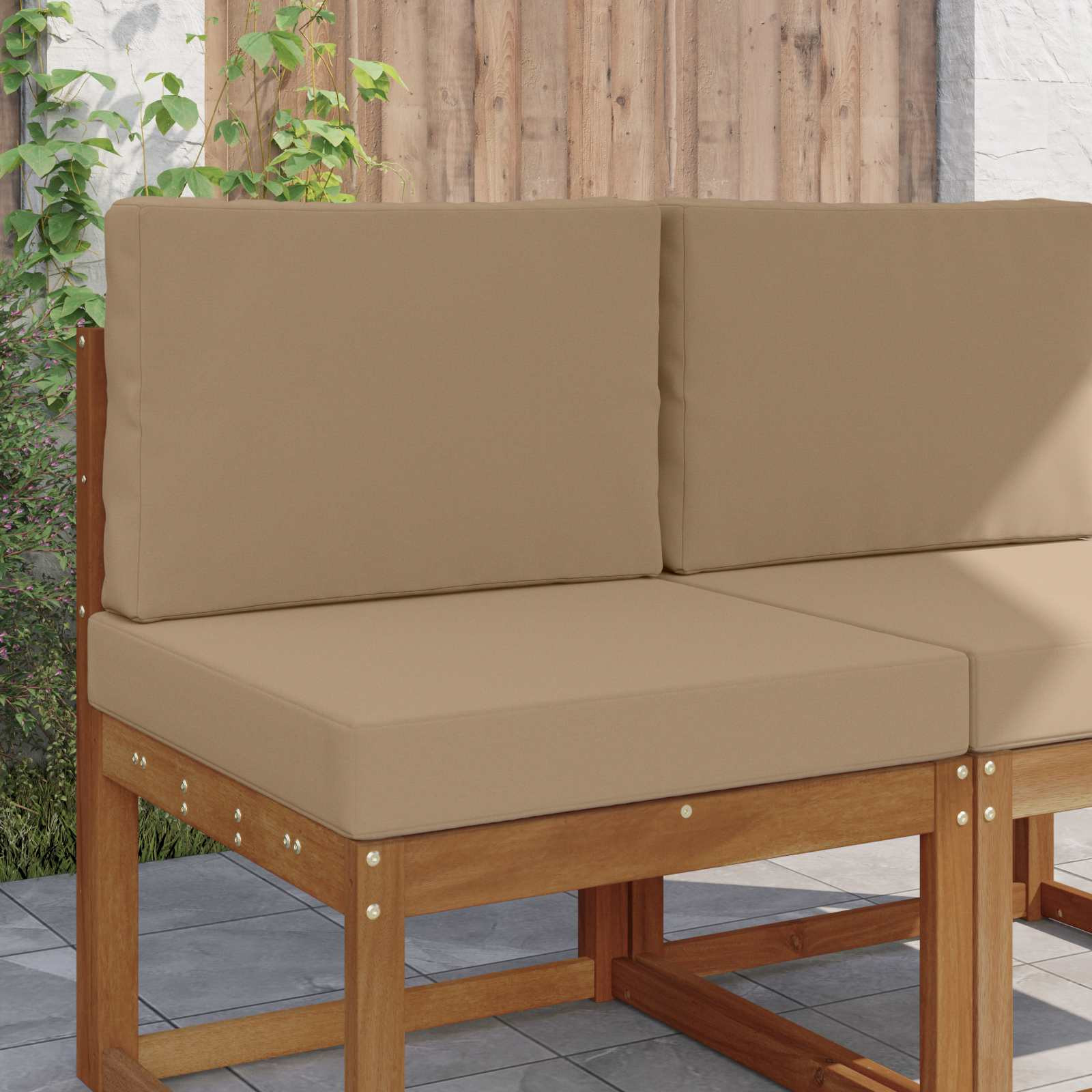 vidaXL Sofakissen für draußen 2 pcs Taupe Polyester