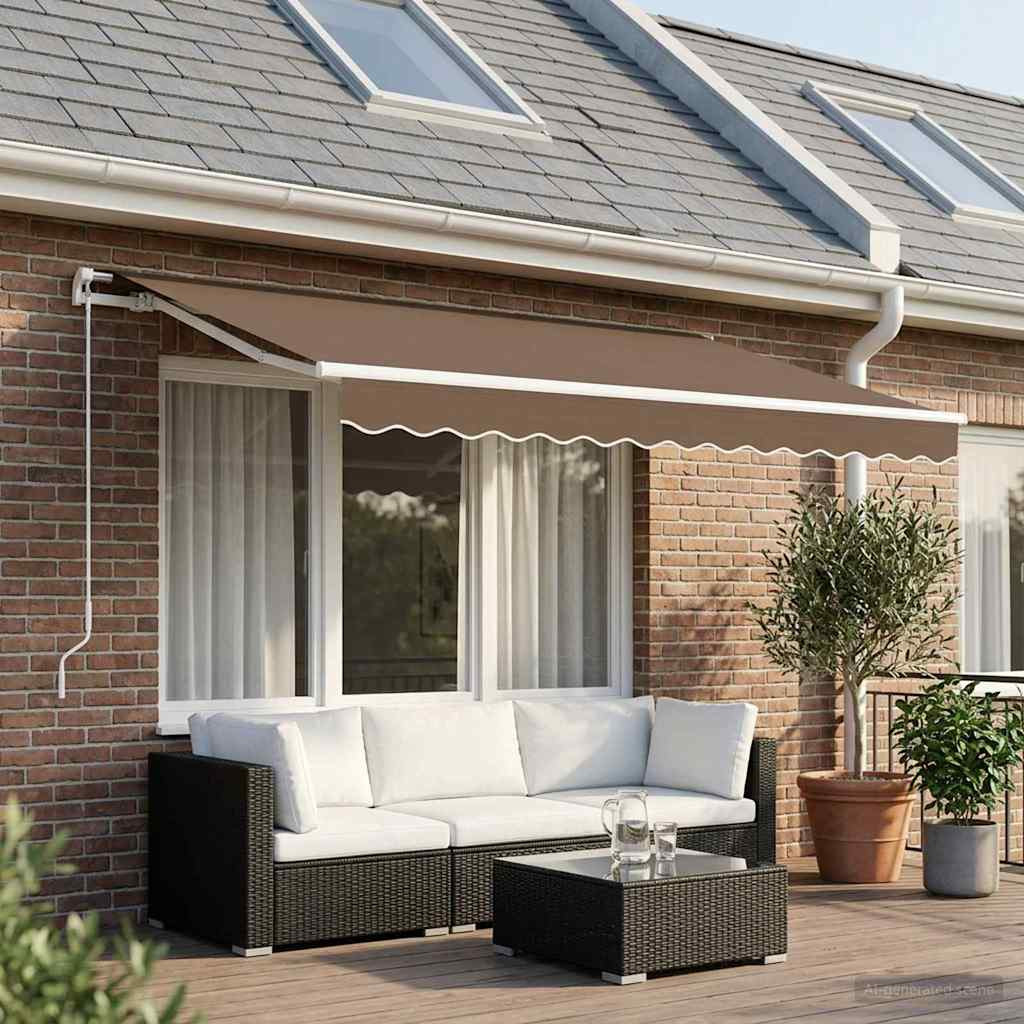 vidaXL Markisenersatzstoff Taupe 329 x 245 cm Polyester