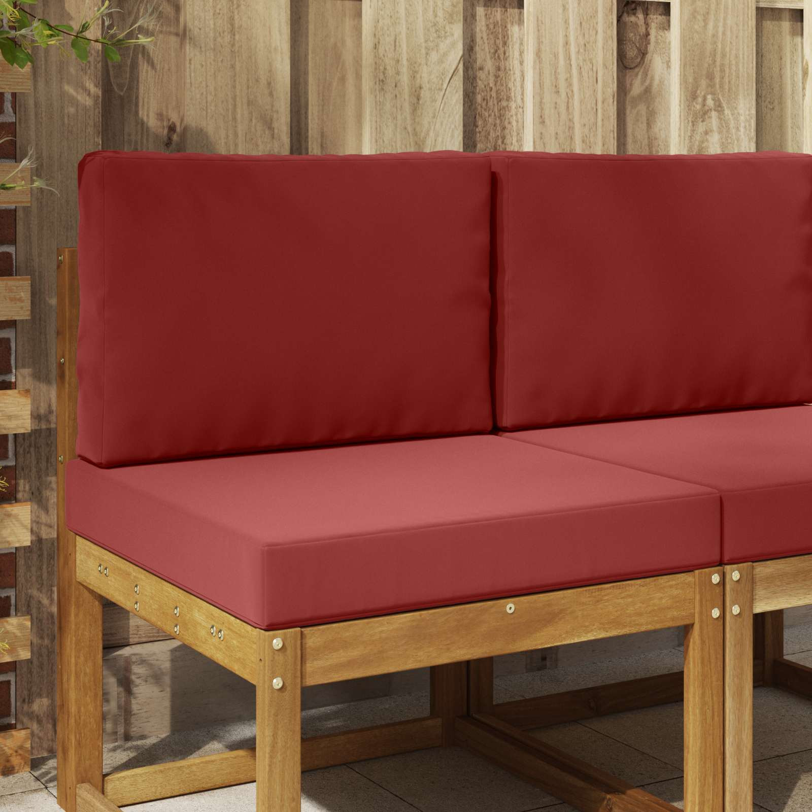 vidaXL Sofakissen für draußen 2 pcs Weinrot Polyester