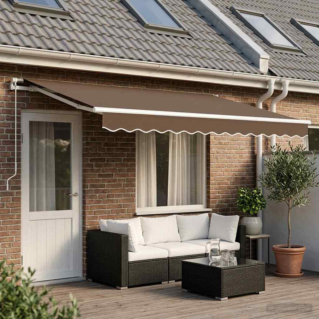 vidaXL Markisenersatzstoff Taupe 381 x 295 cm Polyester