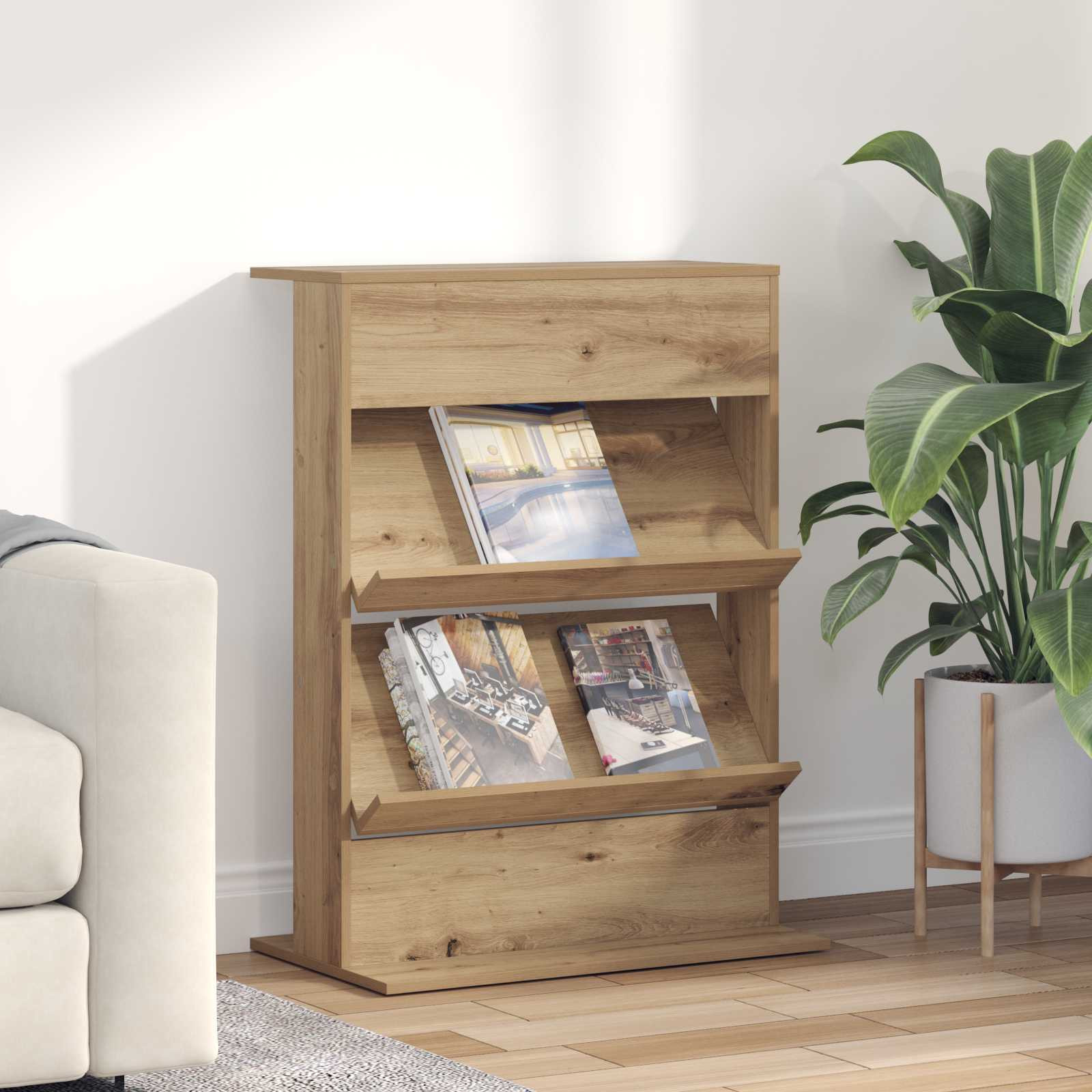 vidaXL Magazinregal Artisan-Eiche 70 x 41 x 96 cm Holzwerkstoff