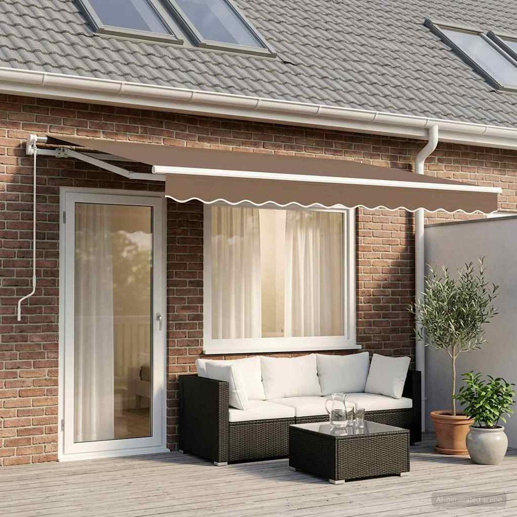 vidaXL Markisenersatzstoff Taupe 381 x 345 cm Polyester