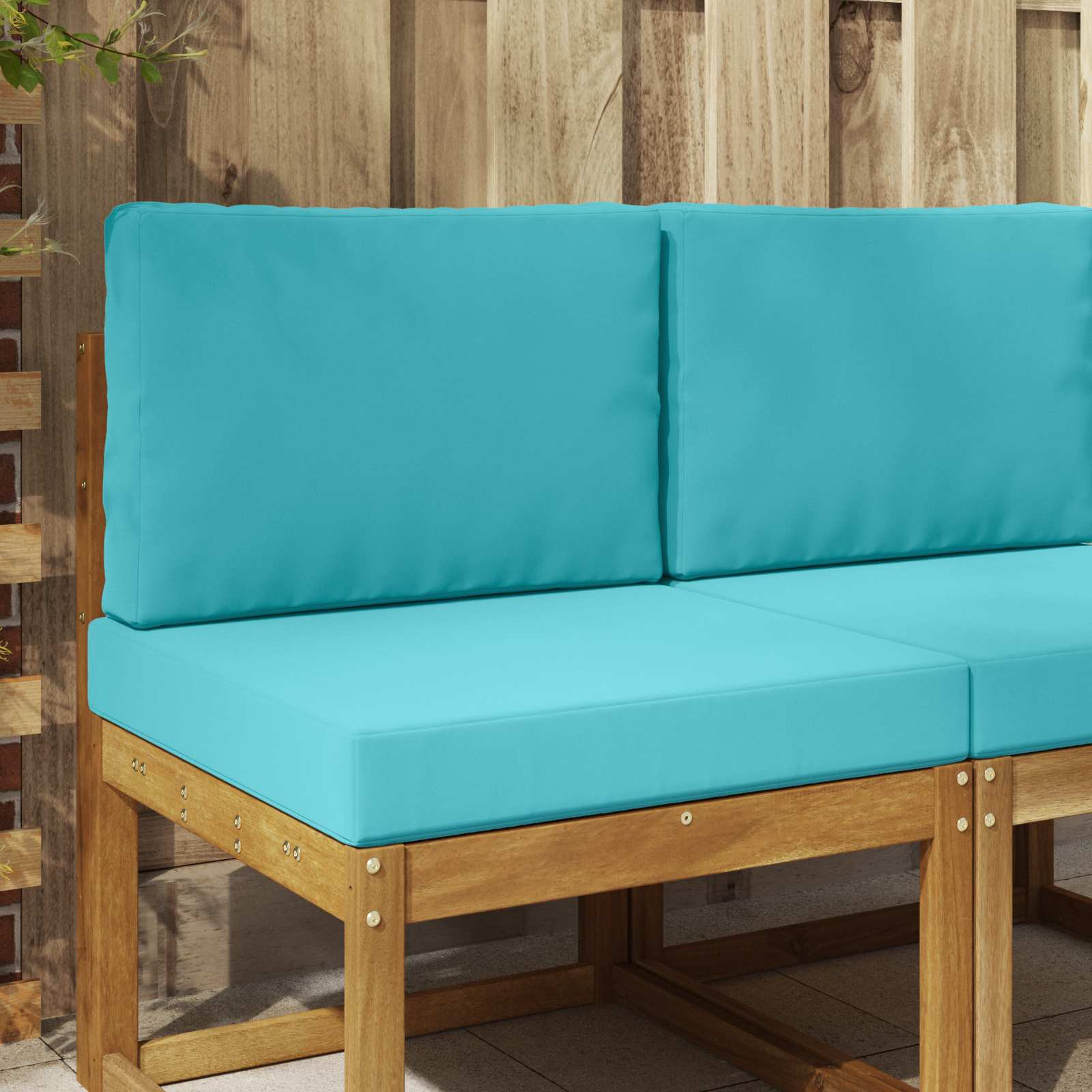 vidaXL Sofakissen für draußen 2 pcs Türkis Polyester