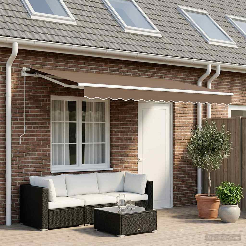 vidaXL Markisenersatzstoff Taupe 431 x 345 cm Polyester