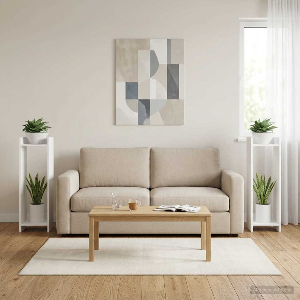 vidaXL Pflanzenständer 2 Stk. Weiß 30 x 30 x 100 cm Holzwerkstoff