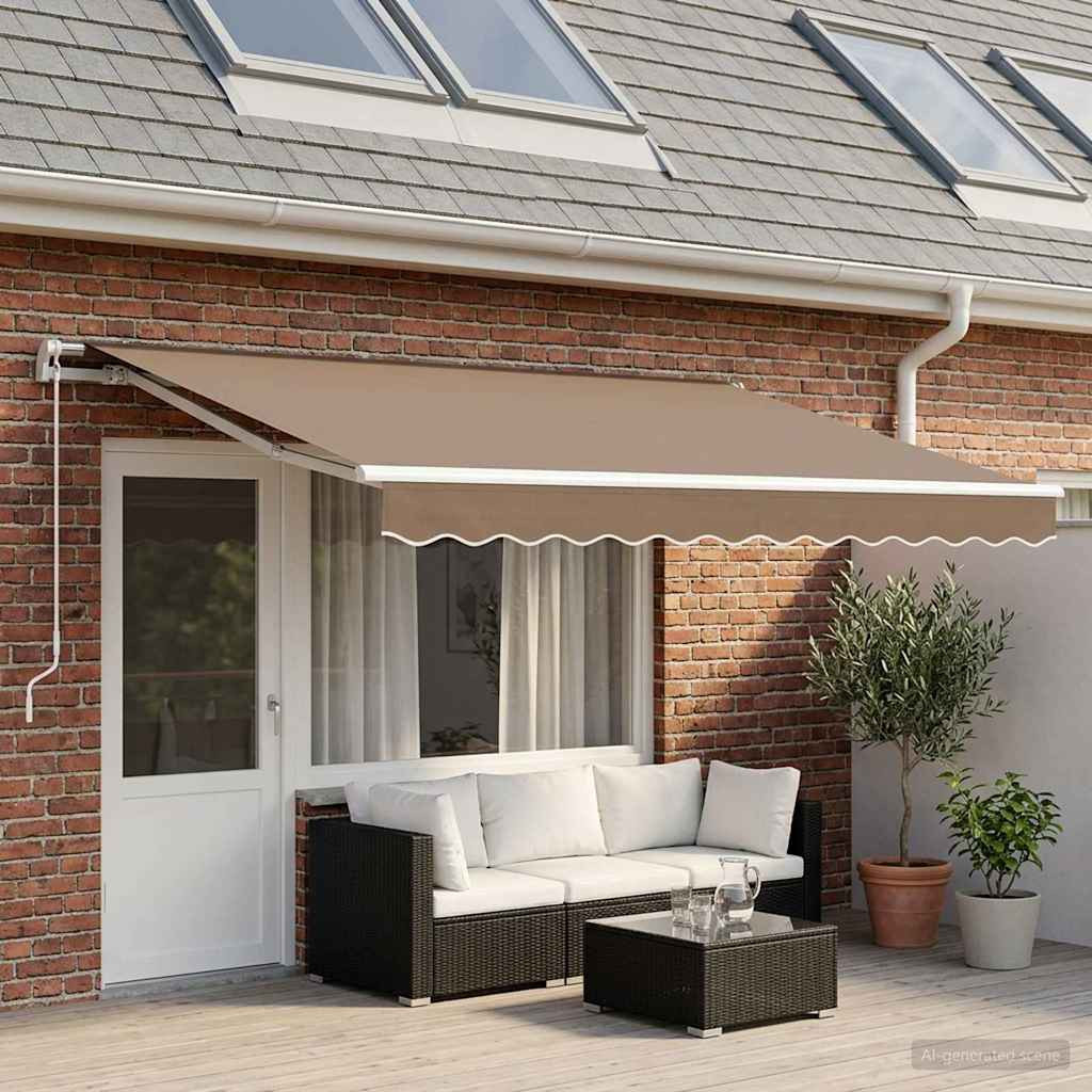 vidaXL Markisenersatzstoff Taupe 481 x 295 cm Polyester