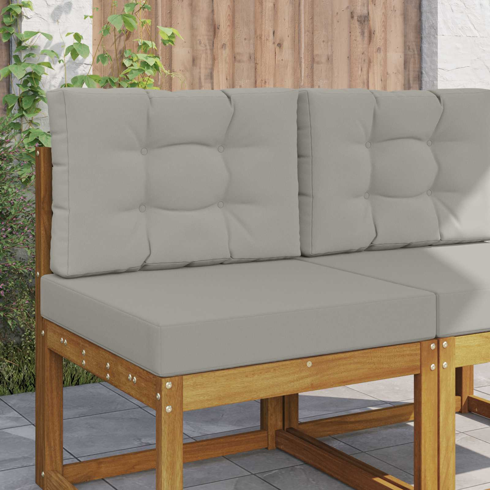 vidaXL Sofakissen für draußen 2 pcs Grau Polyester