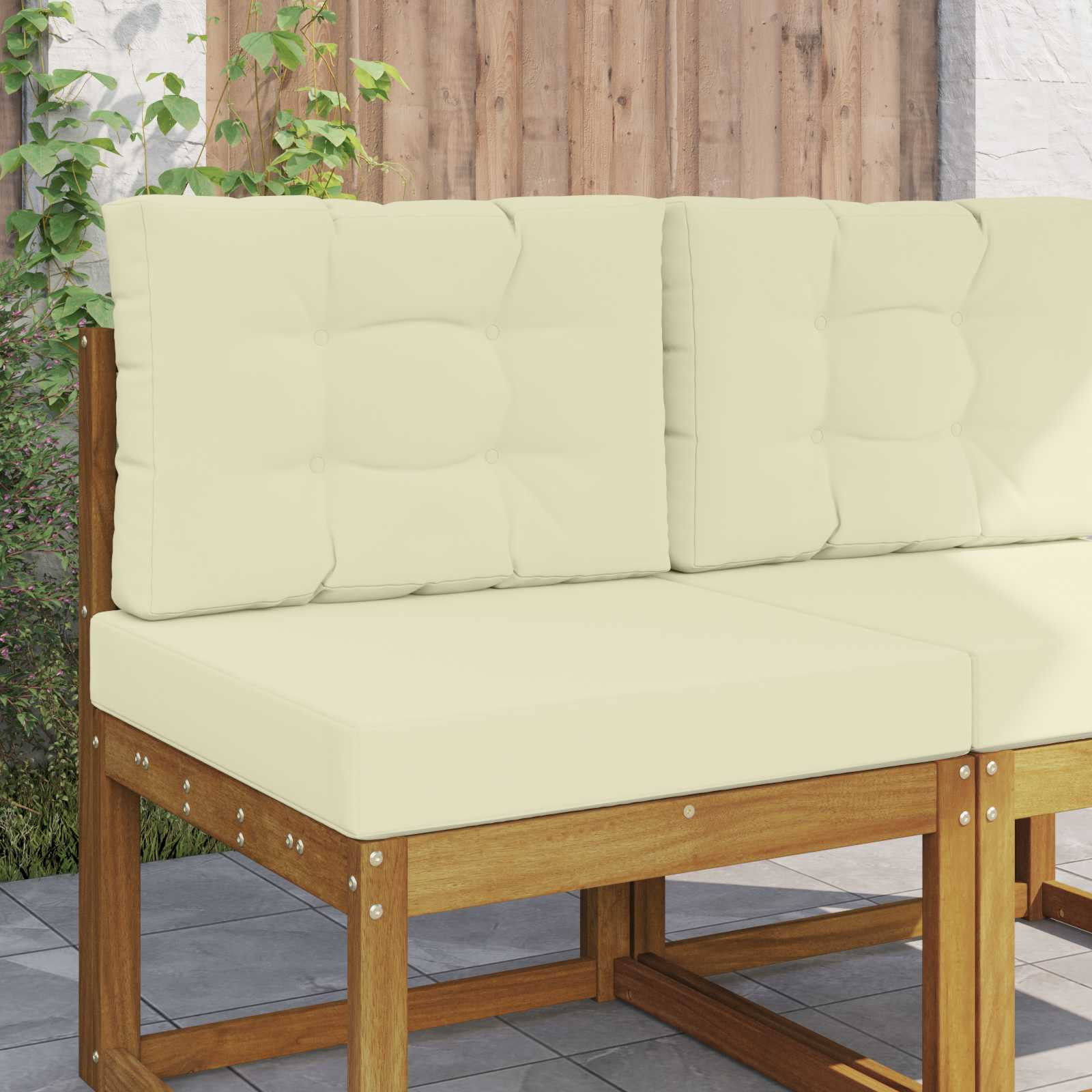 vidaXL Sofakissen für draußen 2 pcs Creme Polyester