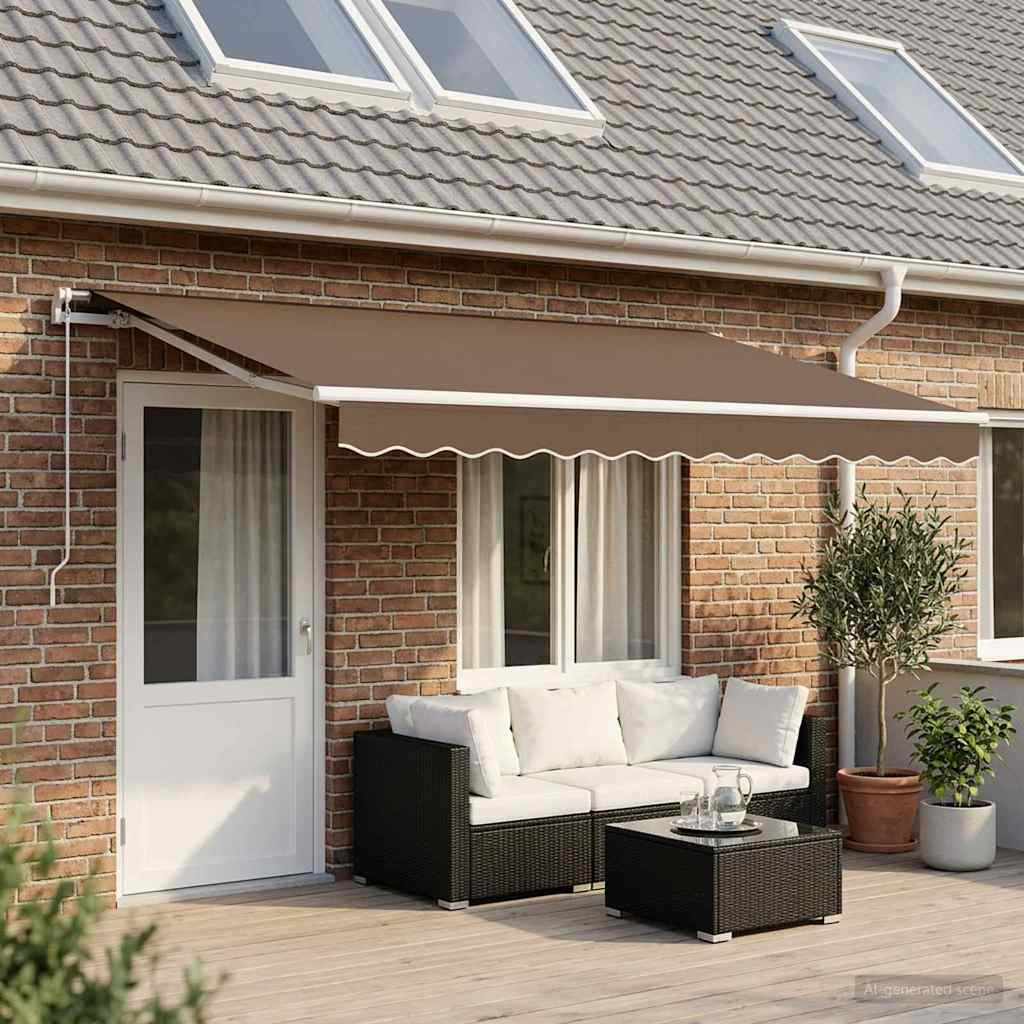 vidaXL Markisenersatzstoff Taupe 481 x 345 cm Polyester